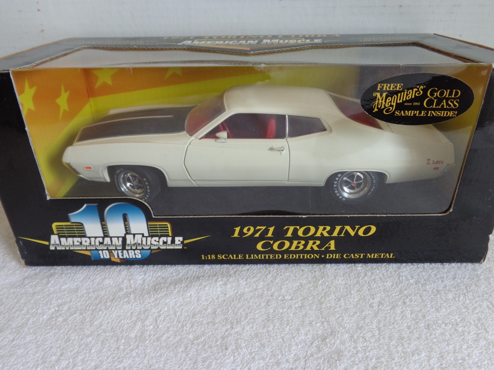ERTL American Muscle 1971 Ford Torino Cobra White 1:18 Diecast Car New In Box ERTL American Muscle 1971 Ford Torino Cobra White 1:18 Diecast Car New In Box