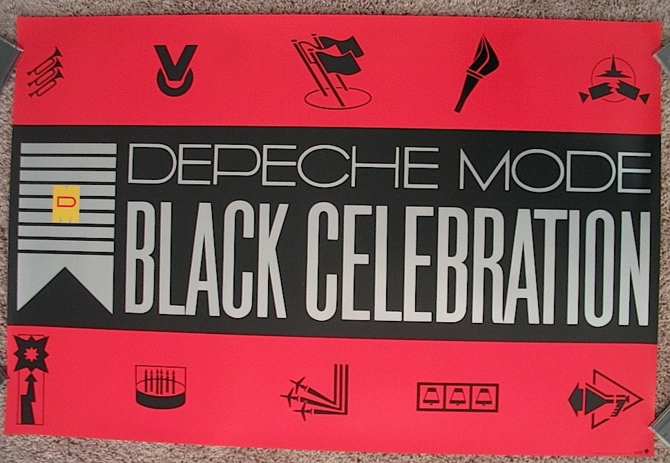 Depeche Mode Black Celebration Vintage 1986 Promo Poster RARE Sire Mute Records