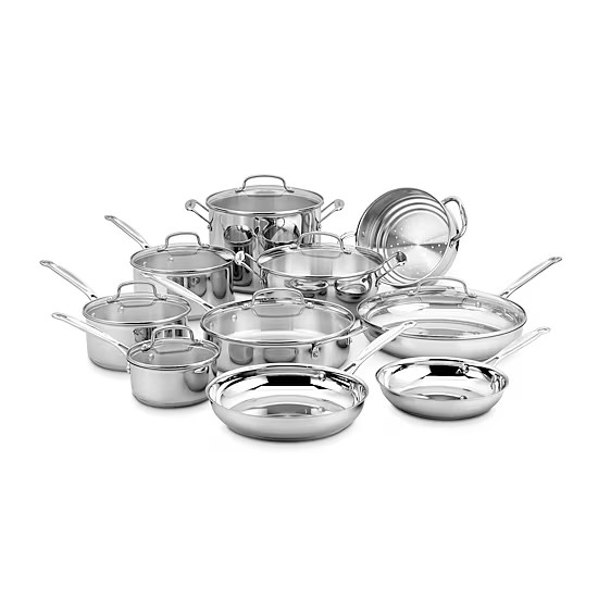 Cuisinart Chef's Classic 17-Piece Stainless Steel Cookware Set Kitchen