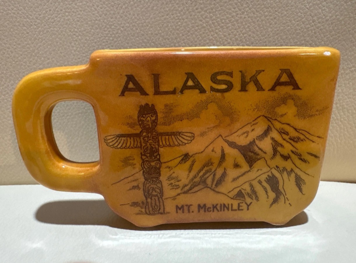 Vintage Alaska Mt. McKinley Mug – Half Cup of Coffee Gag – Ceramic Souvenir