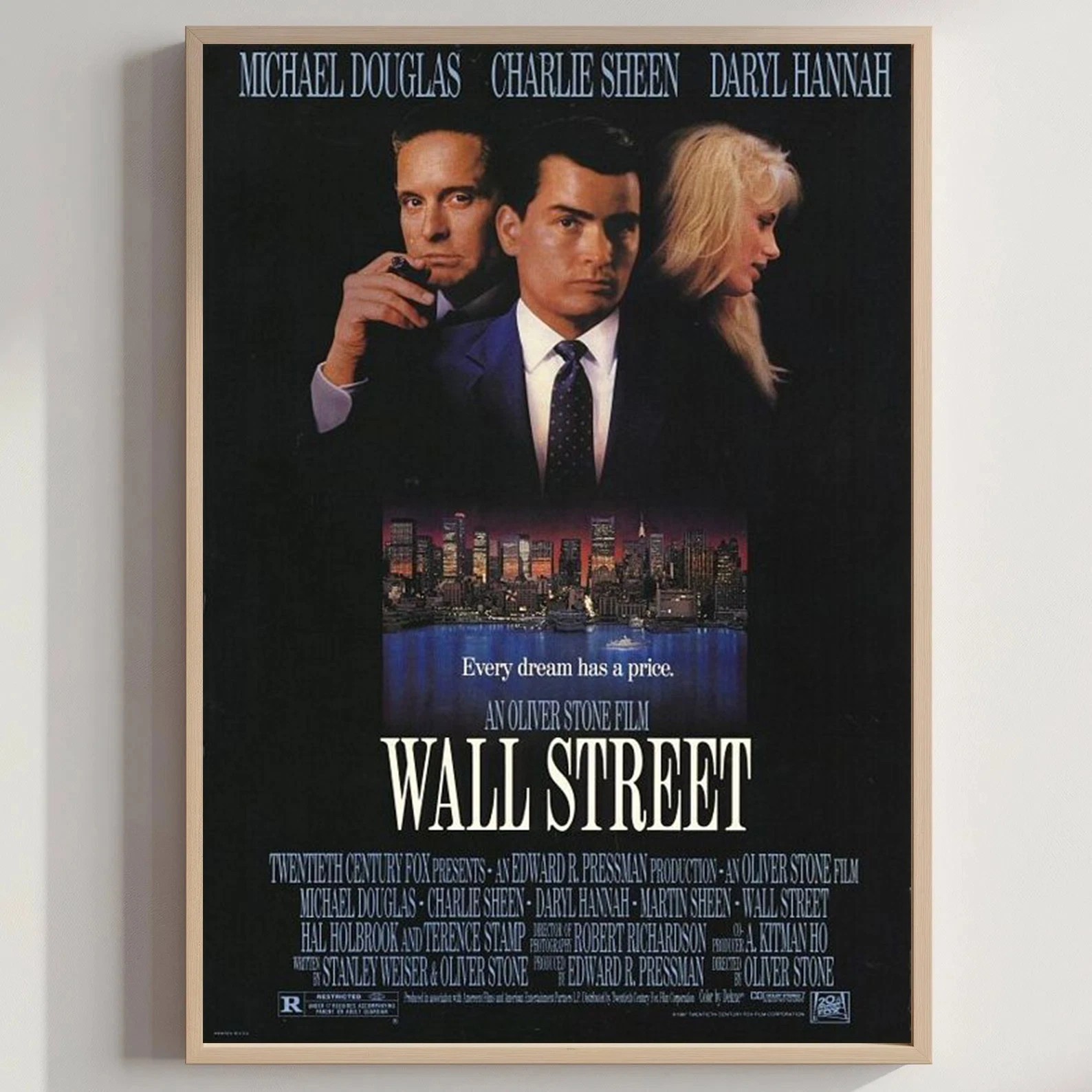 Wall Street 1987 Michael Douglas Charlie Sheen Movie Poster
