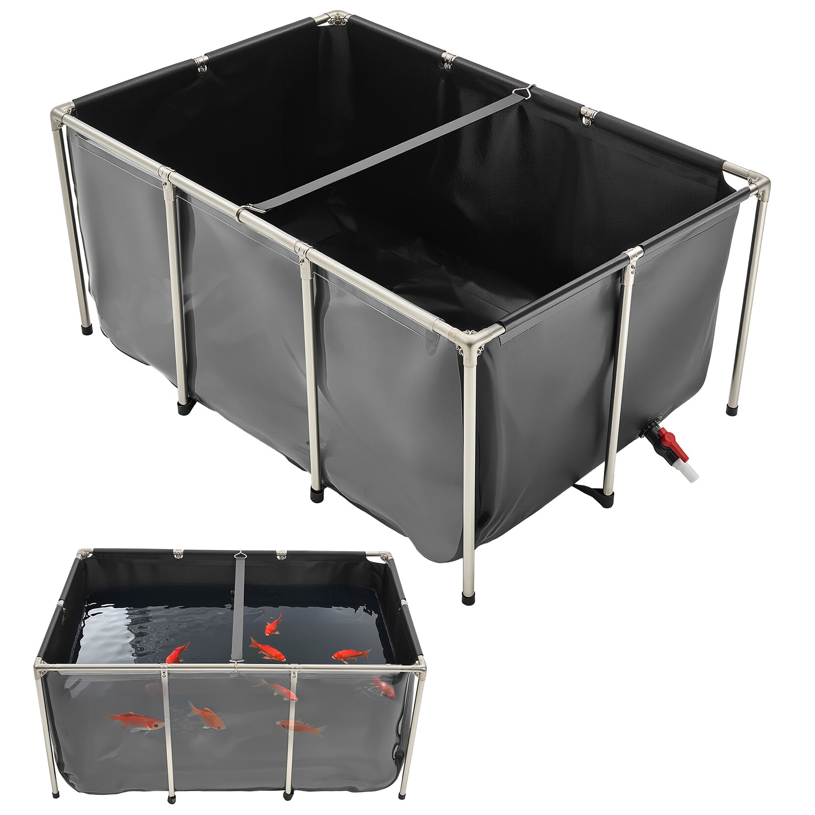 VEVOR Canvas Fish Pond Above Ground Koi Tank 270 Gal with Clear Viewing Panel VEVOR Canvas Fish Pond Above Ground Koi Tank 270 Gal with Clear Viewing Panel