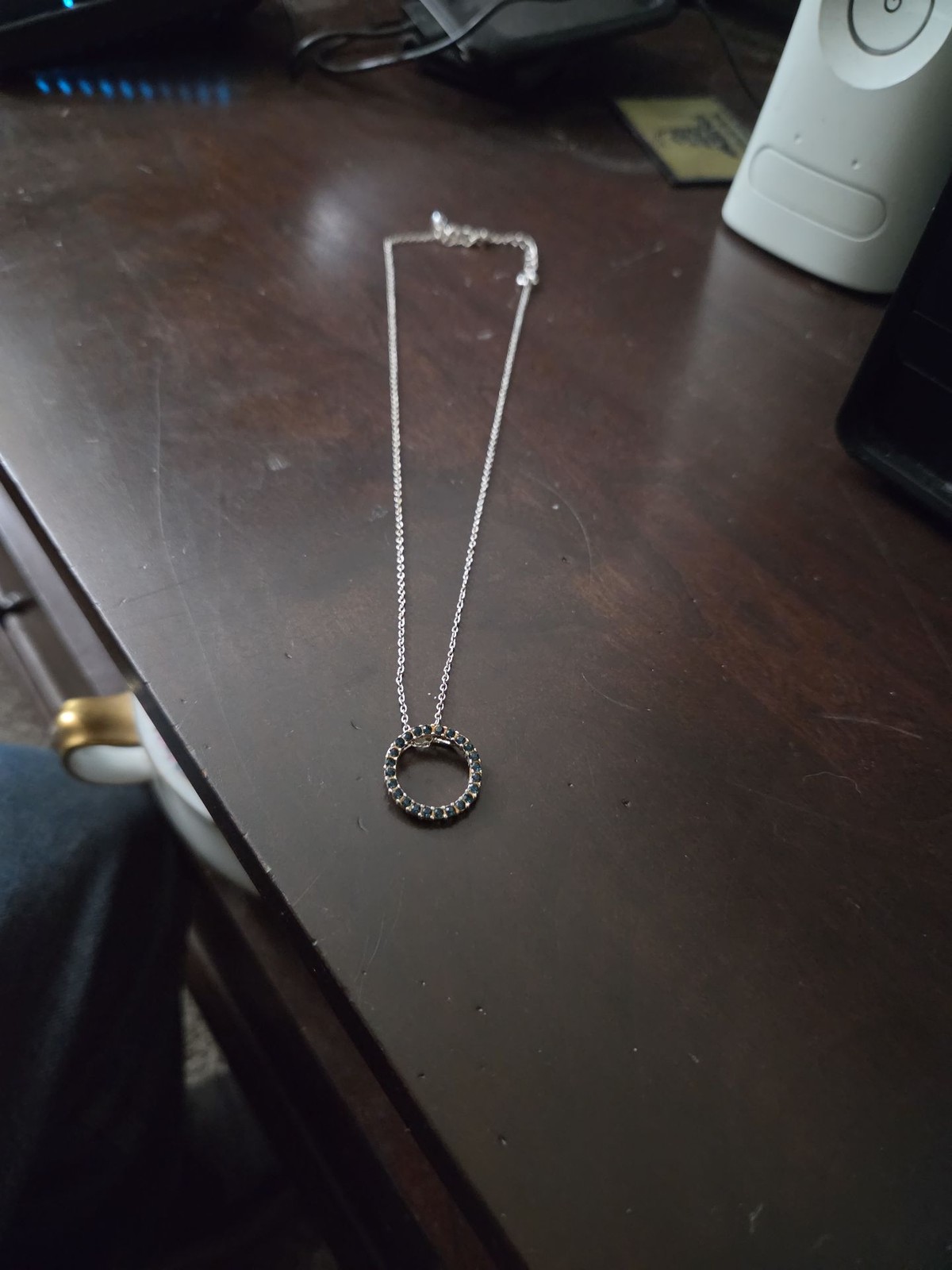 Sterling Silver Blue Topaz Circle of Life Pendant Necklace