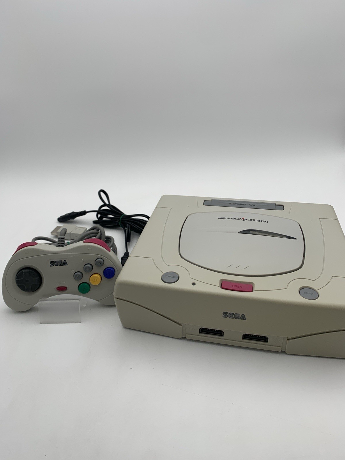 Sega Saturn White Console HST-3220 RETRO Japanese Version Tested