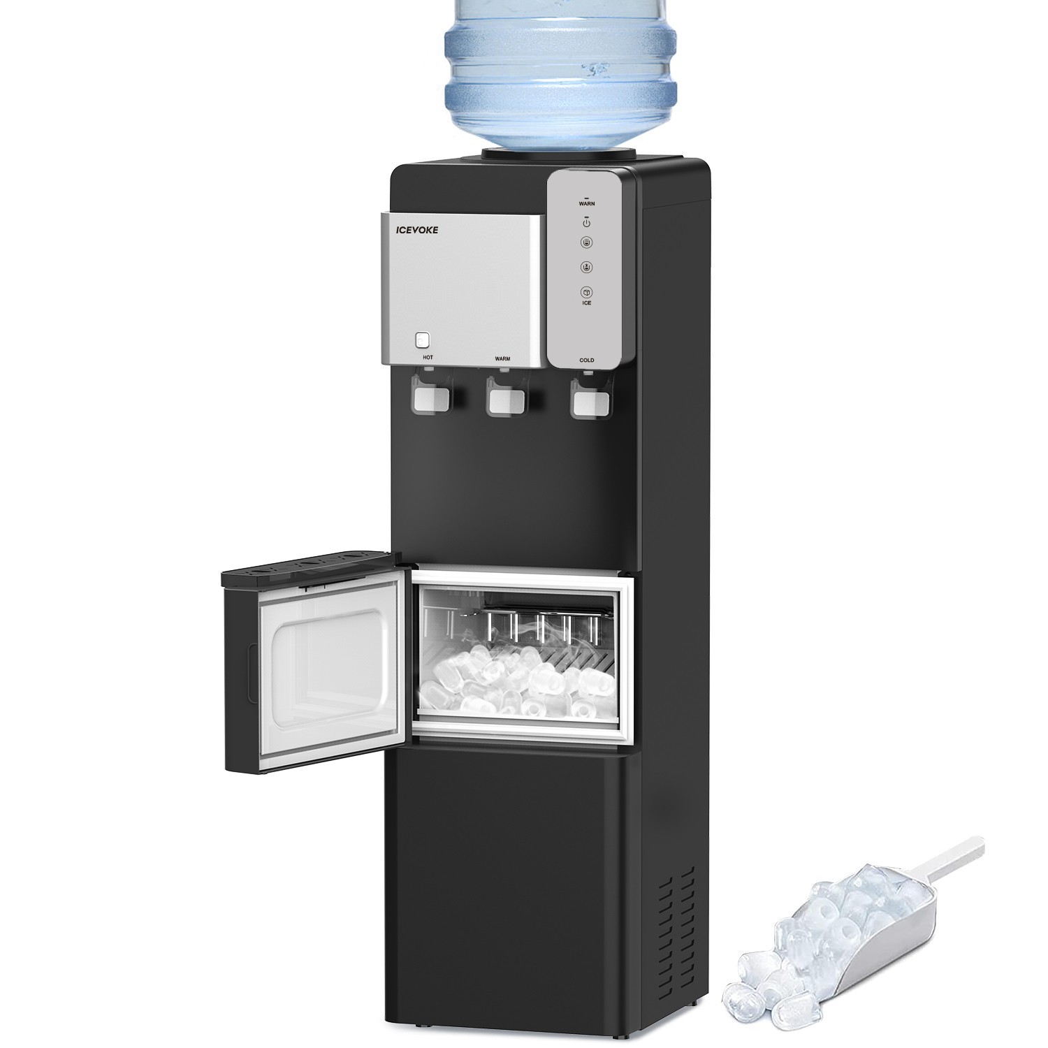 Water Dispenser with Ice Maker Function, Top Loading Hot & Cold Water Cooler Water Dispenser with Ice Maker Function, Top Loading Hot & Cold Water Cooler