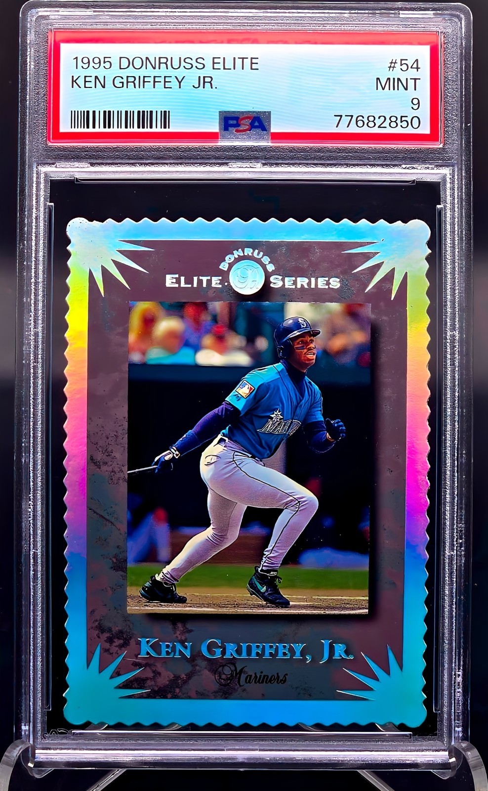 1995 Donruss Elite Series Ken Griffey Jr. #54 /10000 PSA 9 Pack Odds 1:1260 RARE 1995 Donruss Elite Series Ken Griffey Jr. #54 /10000 PSA 9 Pack Odds 1:1260 RARE