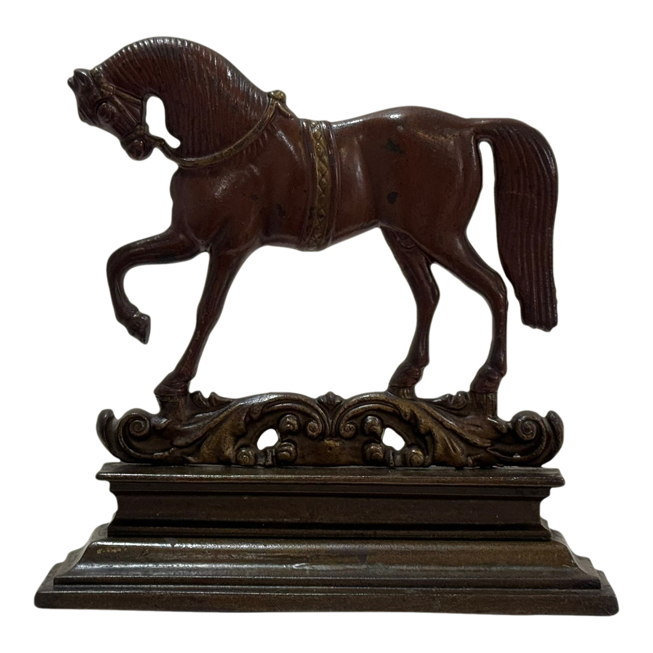 Antique Victorian Cast Iron Prancing Horse Doorstop Equestrian Decor Antique Victorian Cast Iron Prancing Horse Doorstop Equestrian Decor