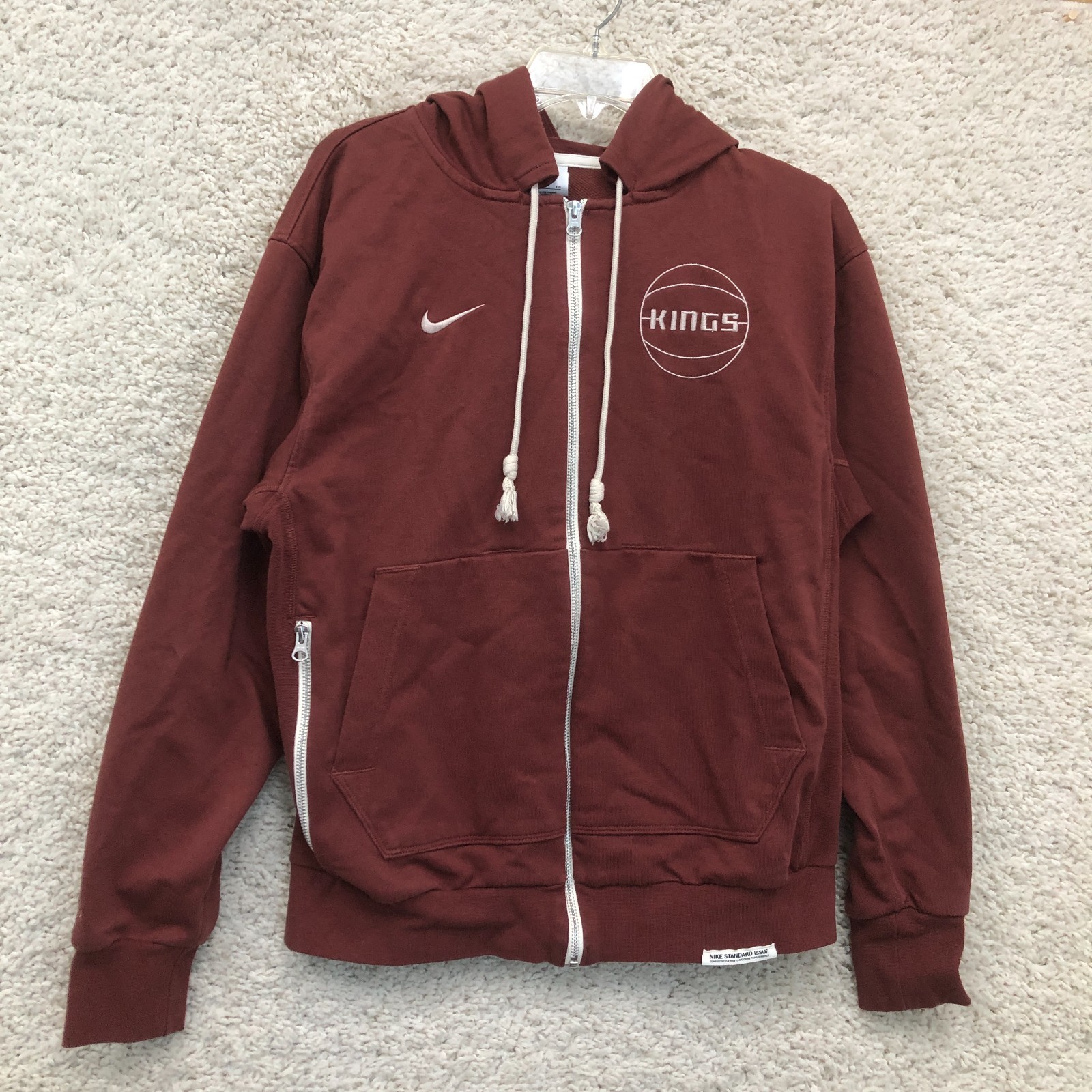 Nike Sacramento Kings Hoodie Small Adult Red Dri Fit NBA Basketball Full Zip Men