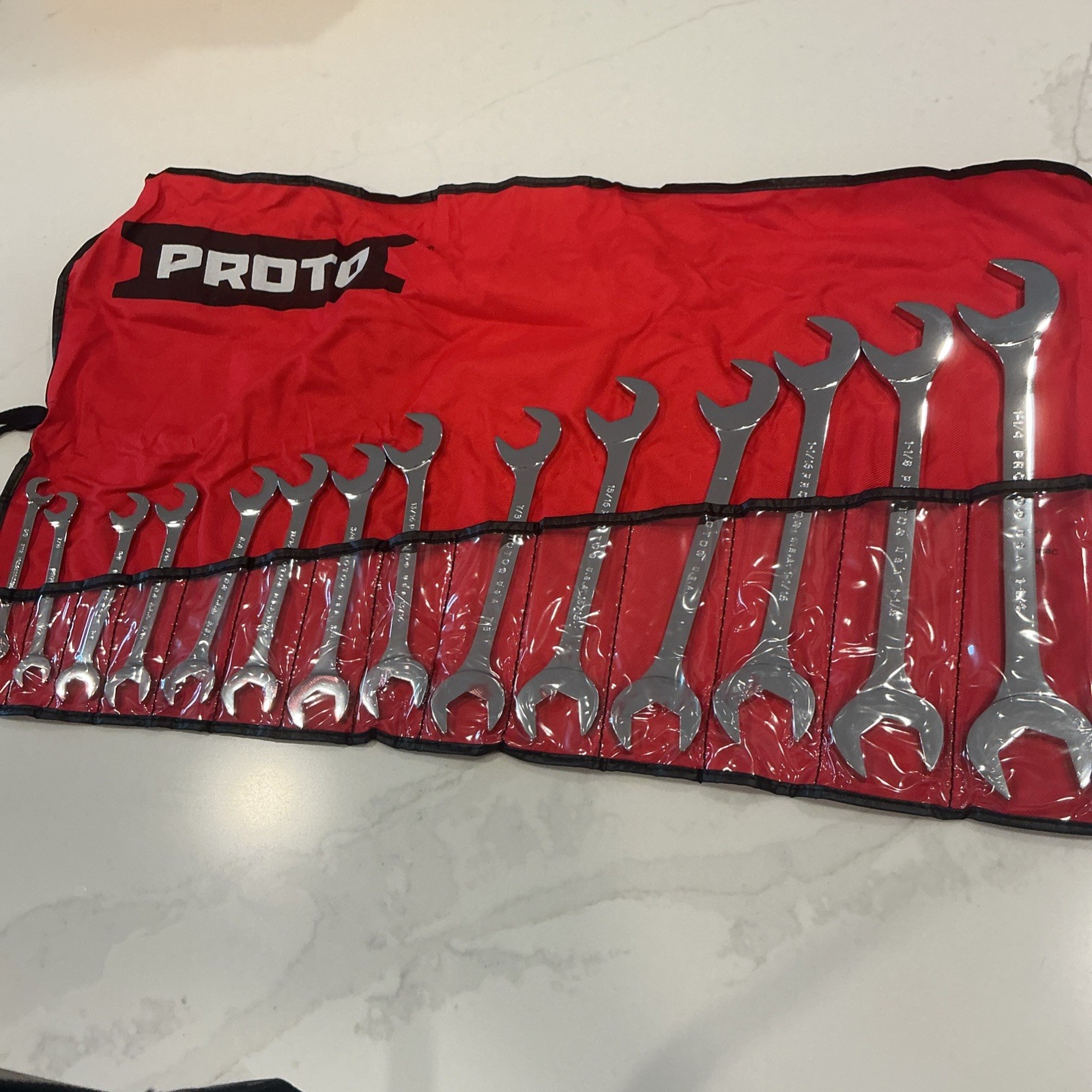 PROTO Open End Angle Wrench Set: 14 Pc, 3/8 to 1-1/4\ PROTO Open End Angle Wrench Set: 14 Pc, 3/8 to 1-1/4\