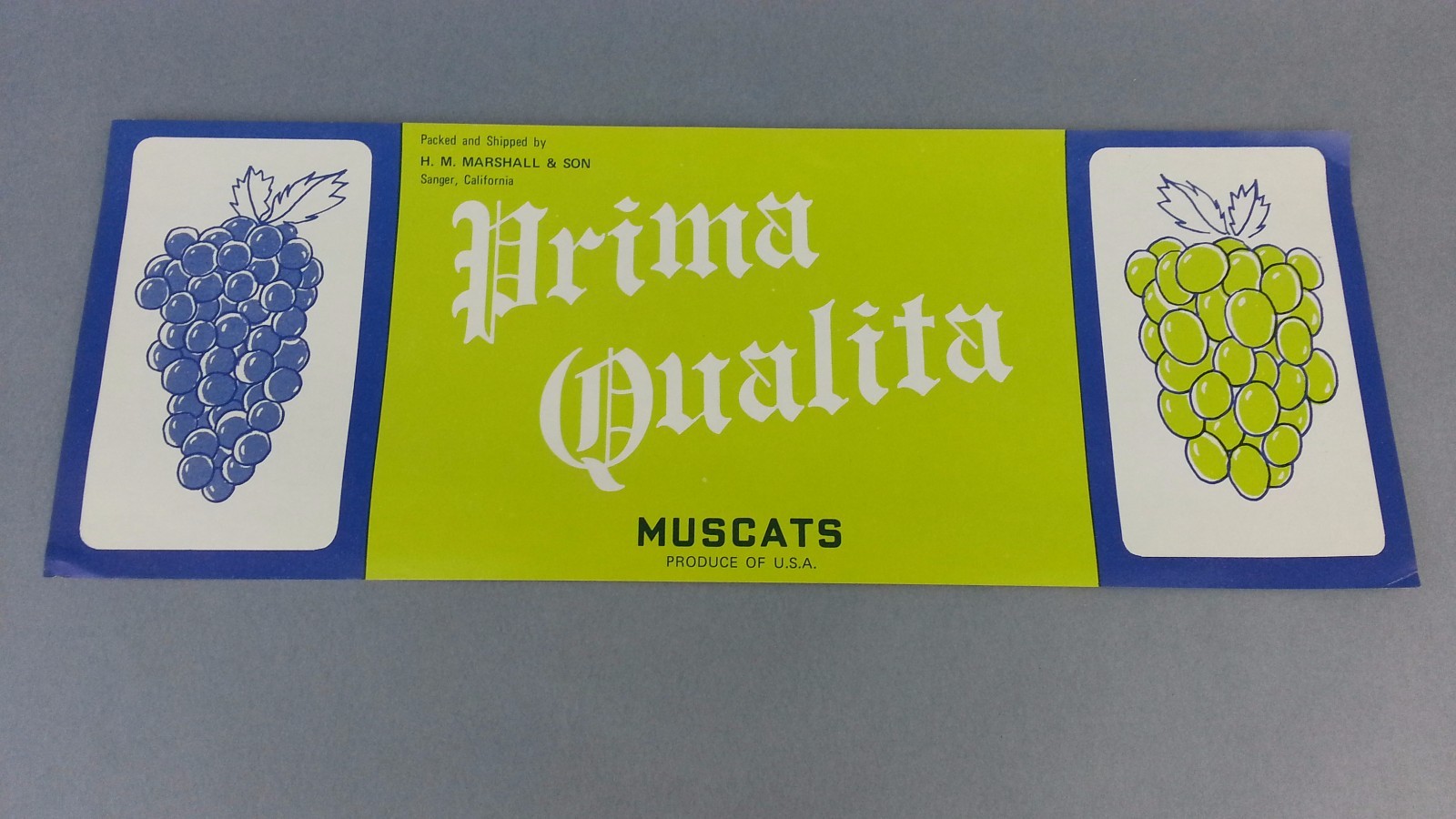 10 Original Vintage Old Stock Prima Qualita Grapes Fruit Crate Paper Label