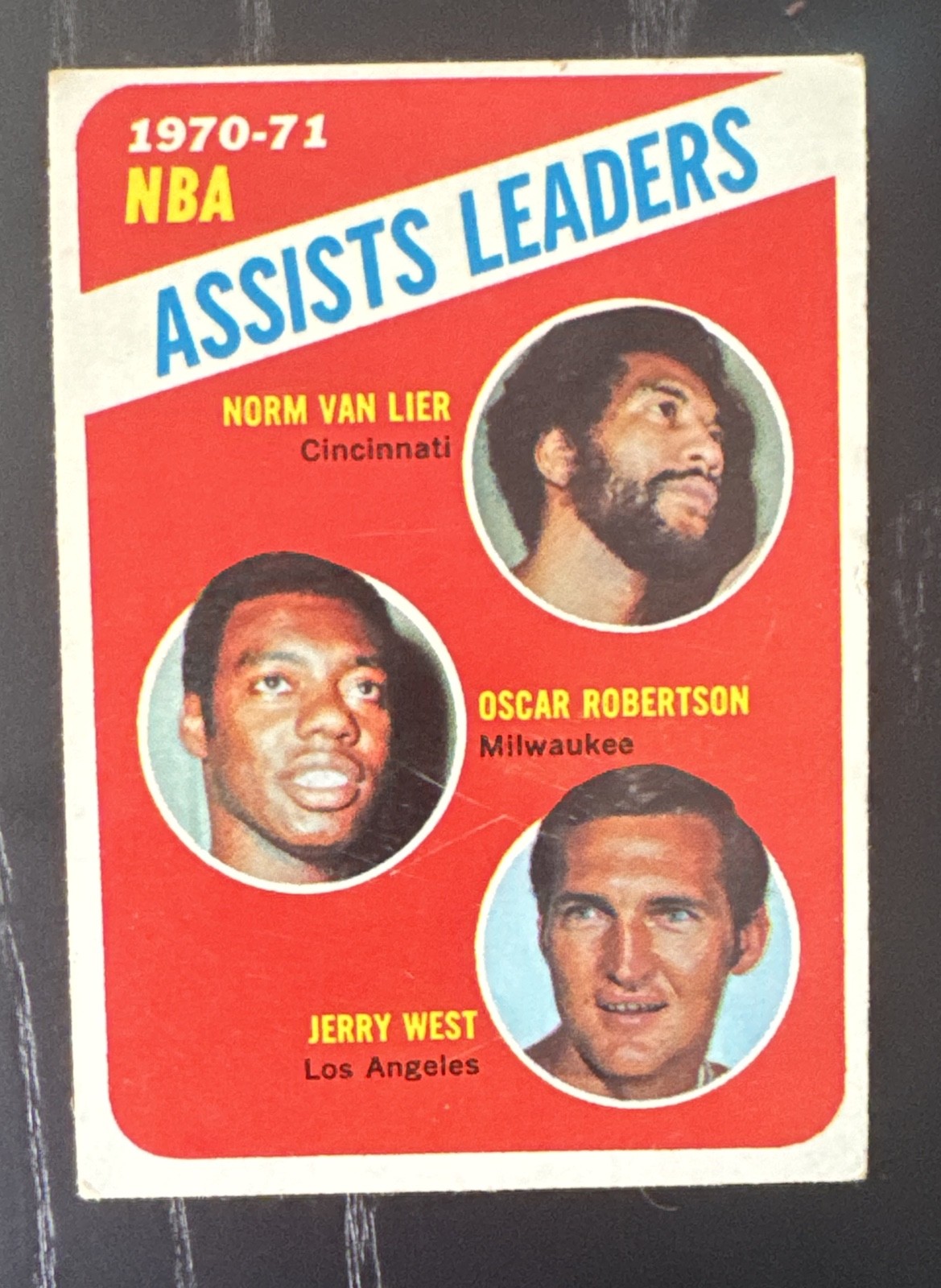 1971-72 Topps - League Leaders Jerry West, Oscar Robertson, Norm Van Lier #143