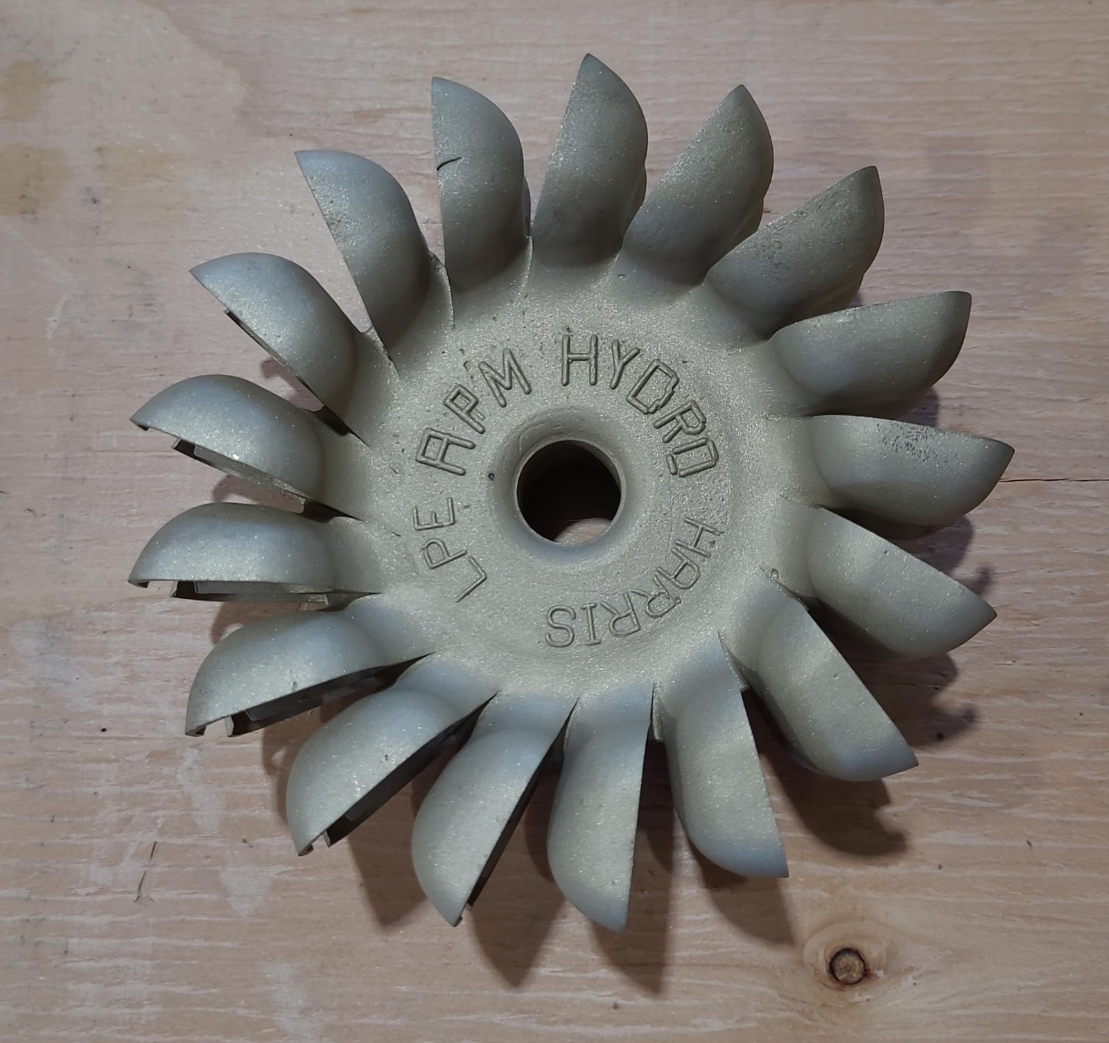 Pelton wheel for Harris Hydro Genuine Bronze Unit from Harris Hydro Electric Pelton wheel for Harris Hydro Genuine Bronze Unit from Harris Hydro Electric