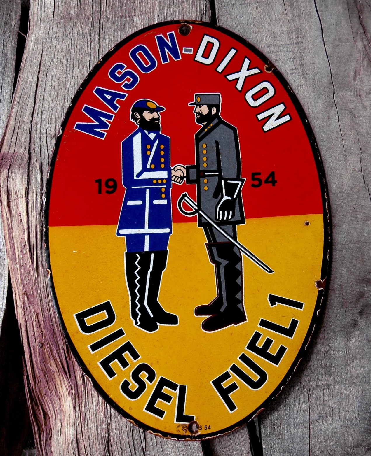VINTAGE MASSON DIXON DIESEL FUEL 1 PORCELAIN ENAMEL GAS OIL METAL AD SIGN VINTAGE MASSON DIXON DIESEL FUEL 1 PORCELAIN ENAMEL GAS OIL METAL AD SIGN