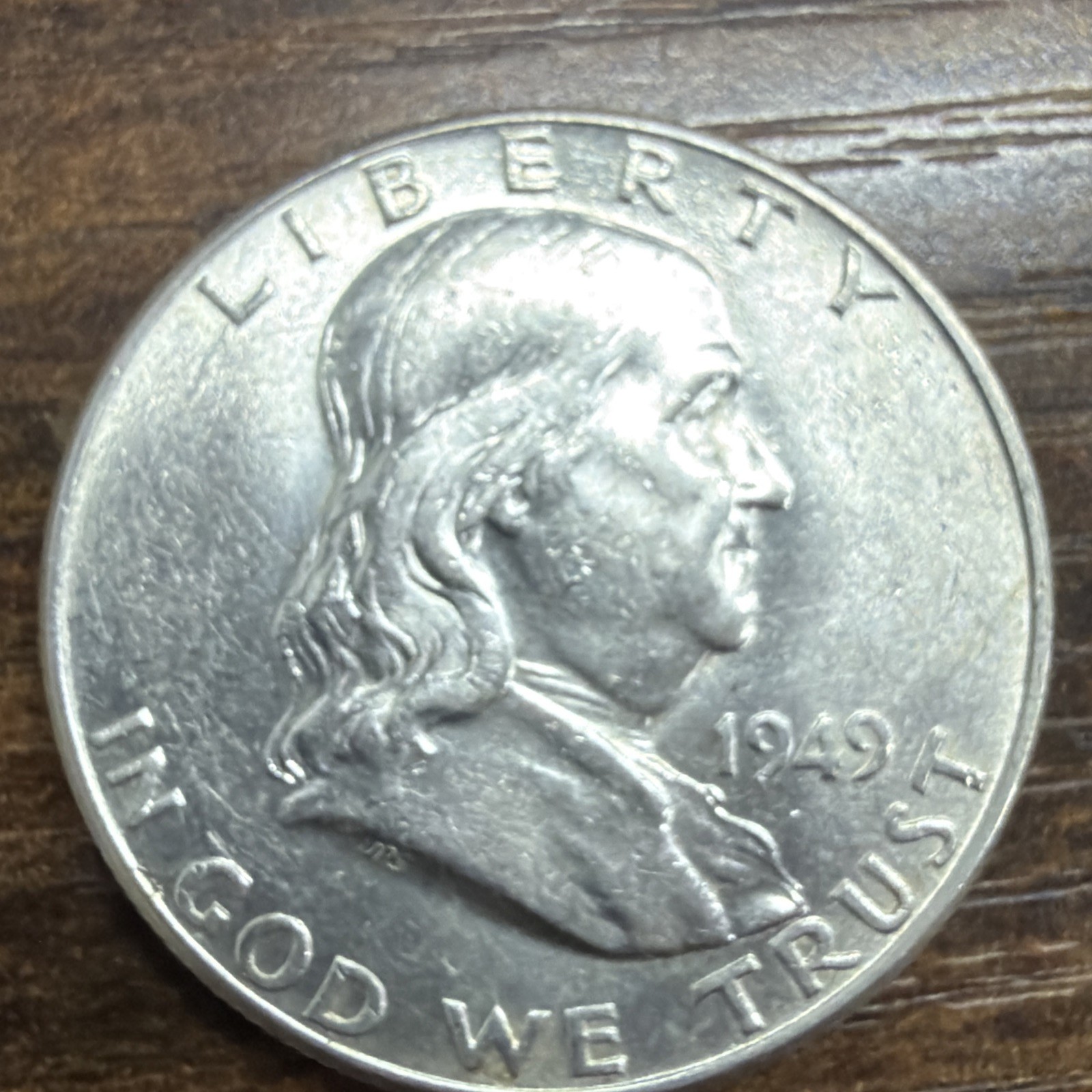Uncirculated 1949 Philadelphia Franklin Half Dollar 50C 90% Silver Full Bell Uncirculated 1949 Philadelphia Franklin Half Dollar 50C 90% Silver Full Bell