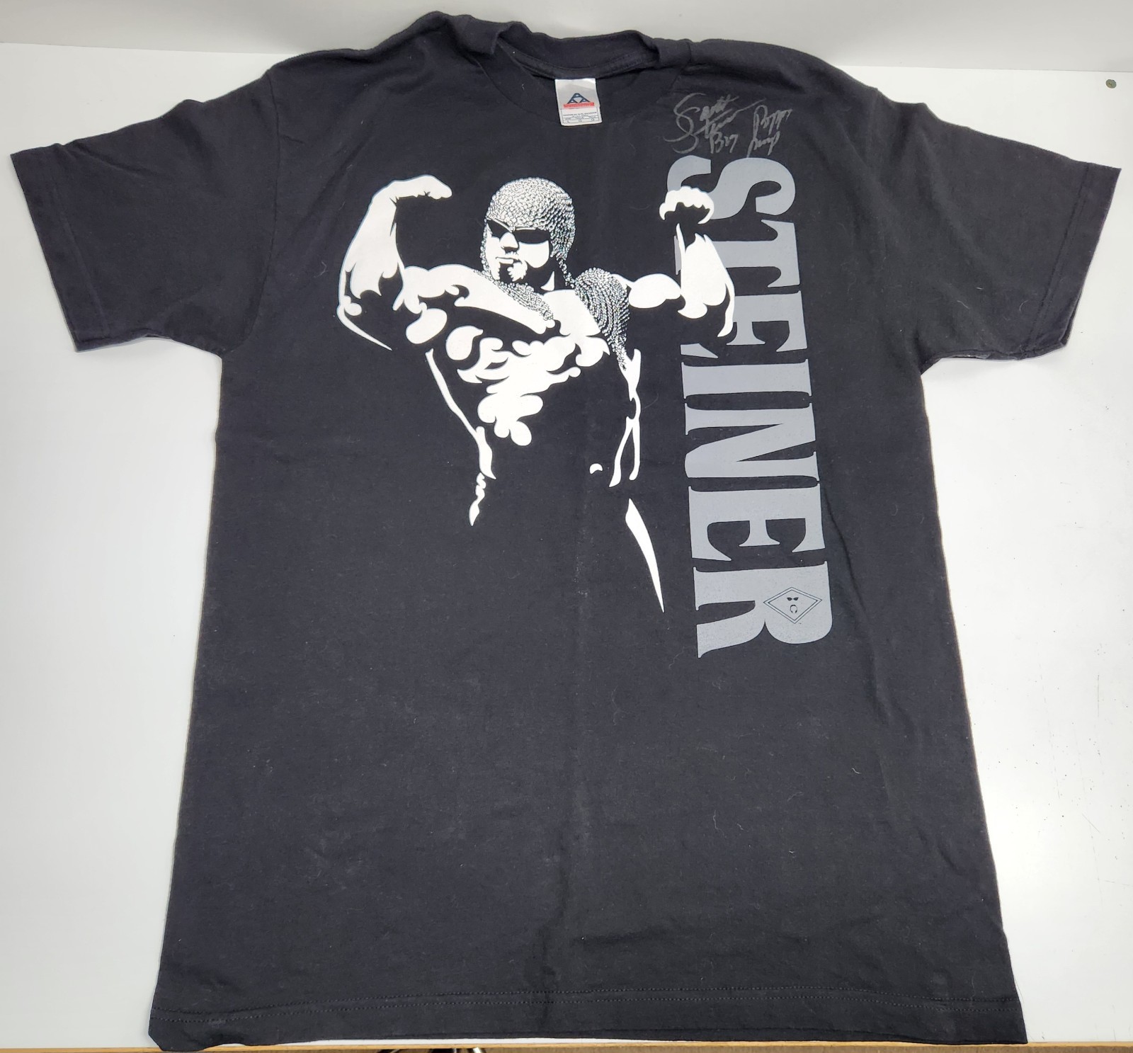 Scott Steiner Big Poppa Pump Wrestling T-Shirt Black L Autographed Wrestling Tee Scott Steiner Big Poppa Pump Wrestling T-Shirt Black L Autographed Wrestling Tee