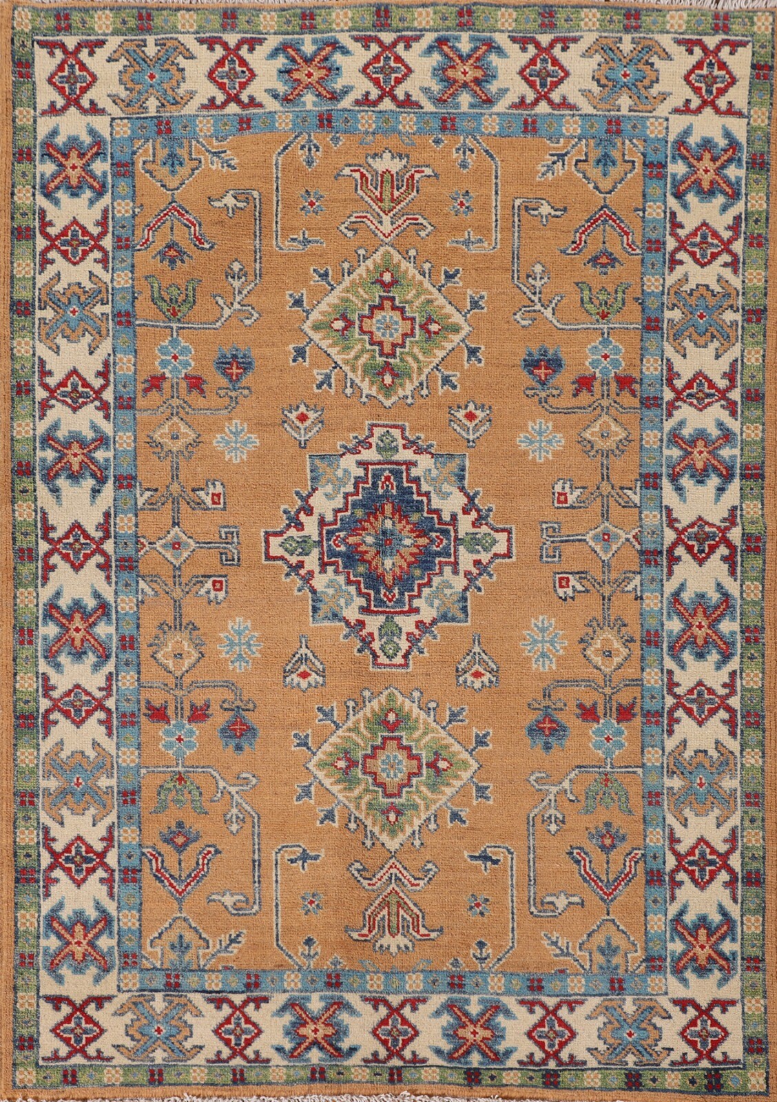 Tribal Traditional Super Kazak Geometric Oriental Handmade Rug Accent Carpet 3x5