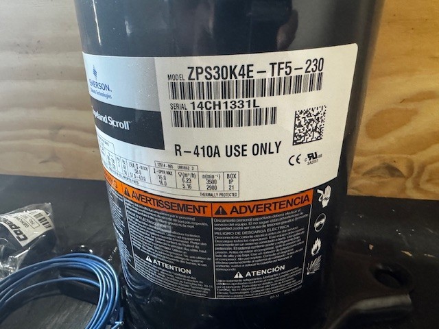 Copeland Compressor ZPS30K4E-TF5 2 Stage Comp 2 1/2 - 3 Tons R410 208-230/3/60