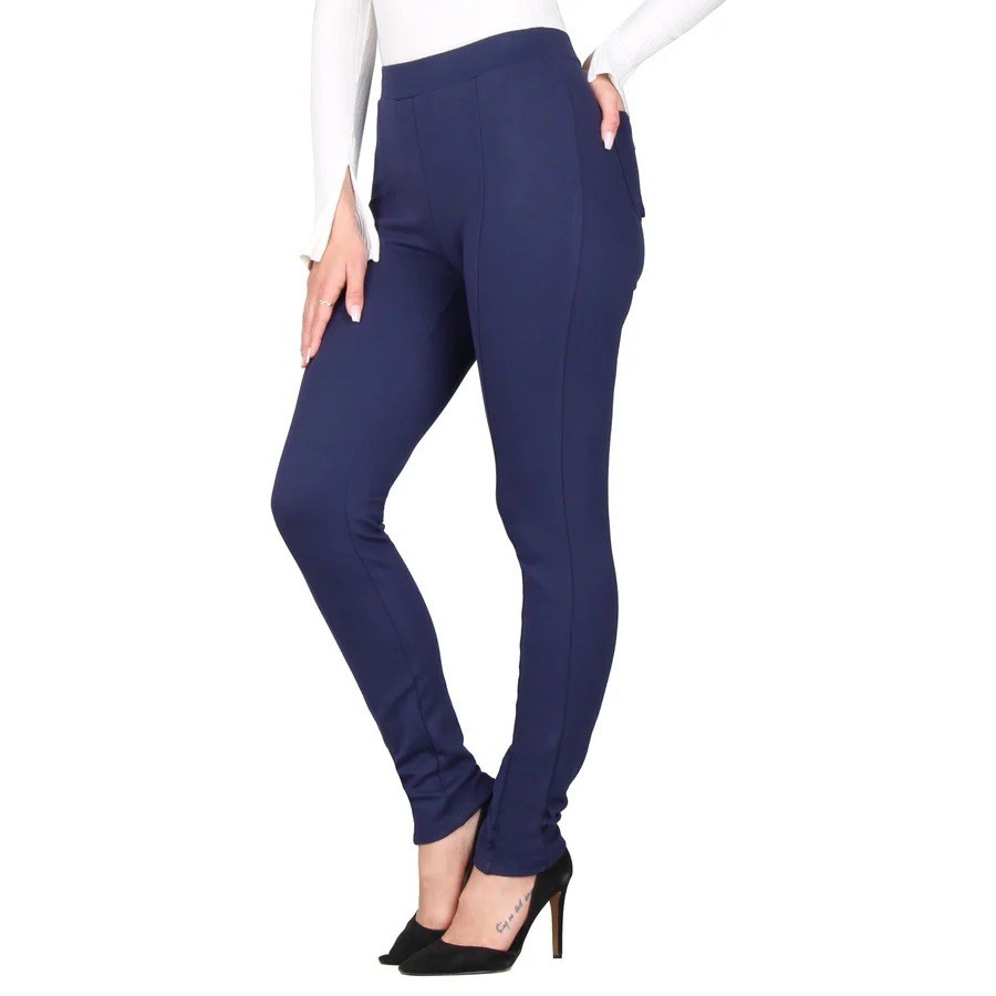 Lildy Leggings Casual Pants Small/Medium Stretch Back Pockets Navy