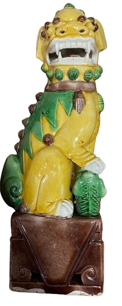 Vintage Chinese Sancai Glazed Foo Dog Lion Statue Vintage Chinese Sancai Glazed Foo Dog Lion Statue