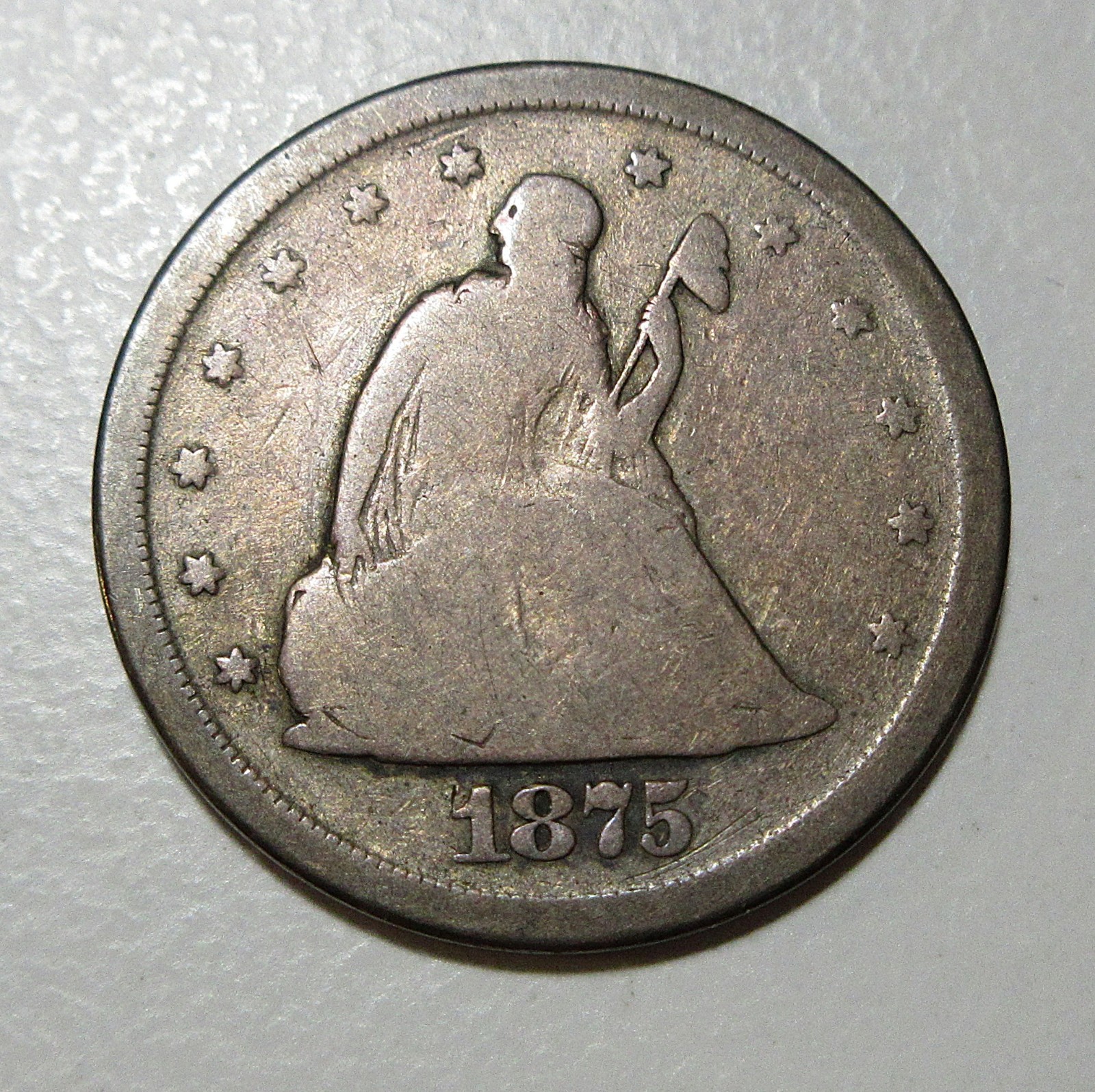 1875-S Twenty Cent Piece 20c Lot#784