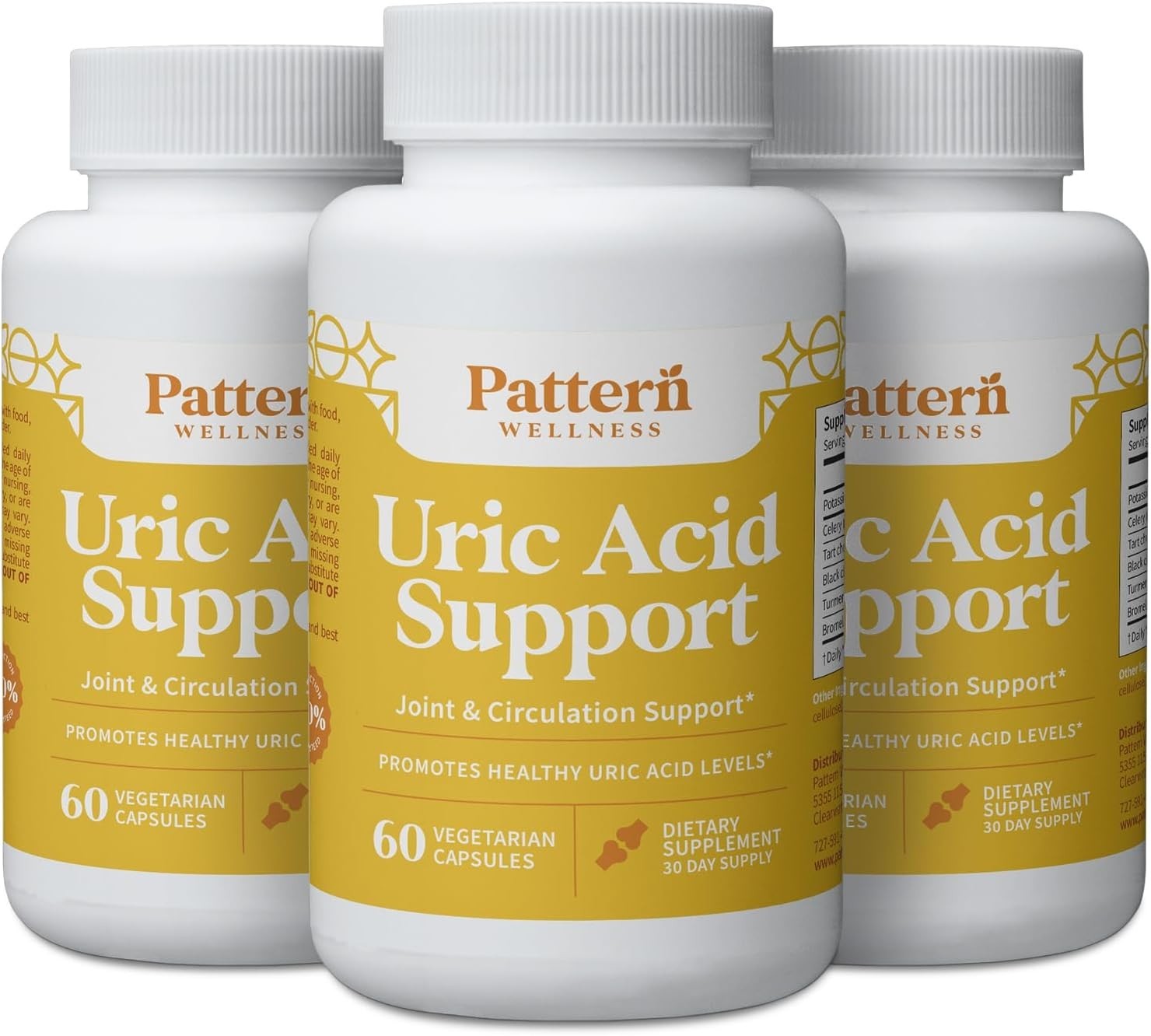 3 Pack Pattern Wellness Uric Acid Joint Circulation Uric Acid Levels Support