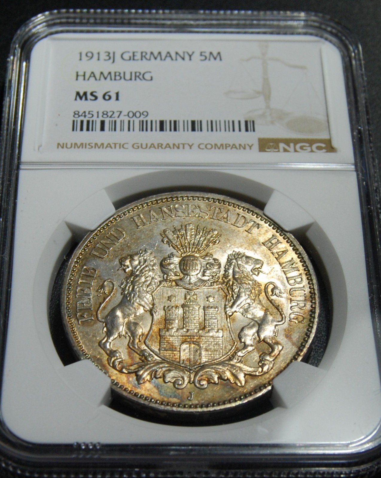 1913J GERMANY HAMBURG 5M - NGC MS61 1913J GERMANY HAMBURG 5M - NGC MS61