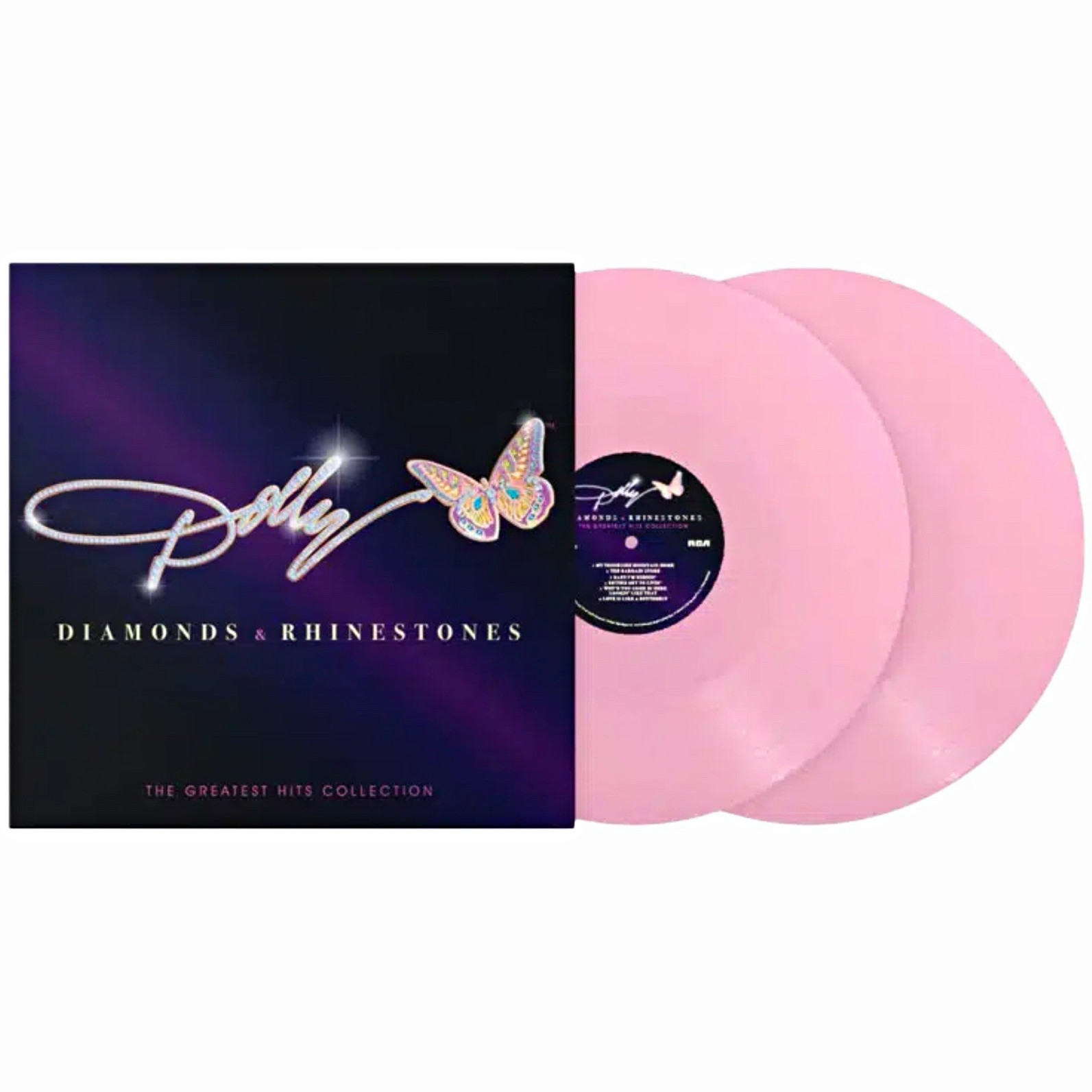 Rare Dolly Parton Diamonds & Rhinestones Hits Exclusive Pink Glitter Vinyl