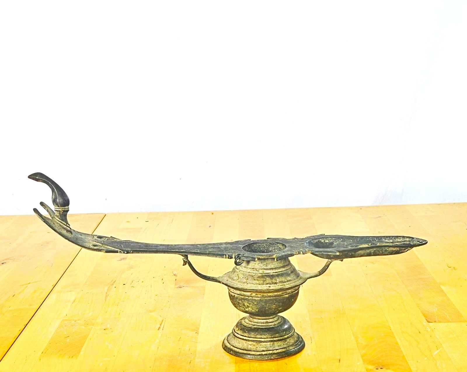 19th c. Indian Hindu Bronze Changalvetta Ritual Oil Lamp Antique 19th c. Indian Hindu Bronze Changalvetta Ritual Oil Lamp Antique