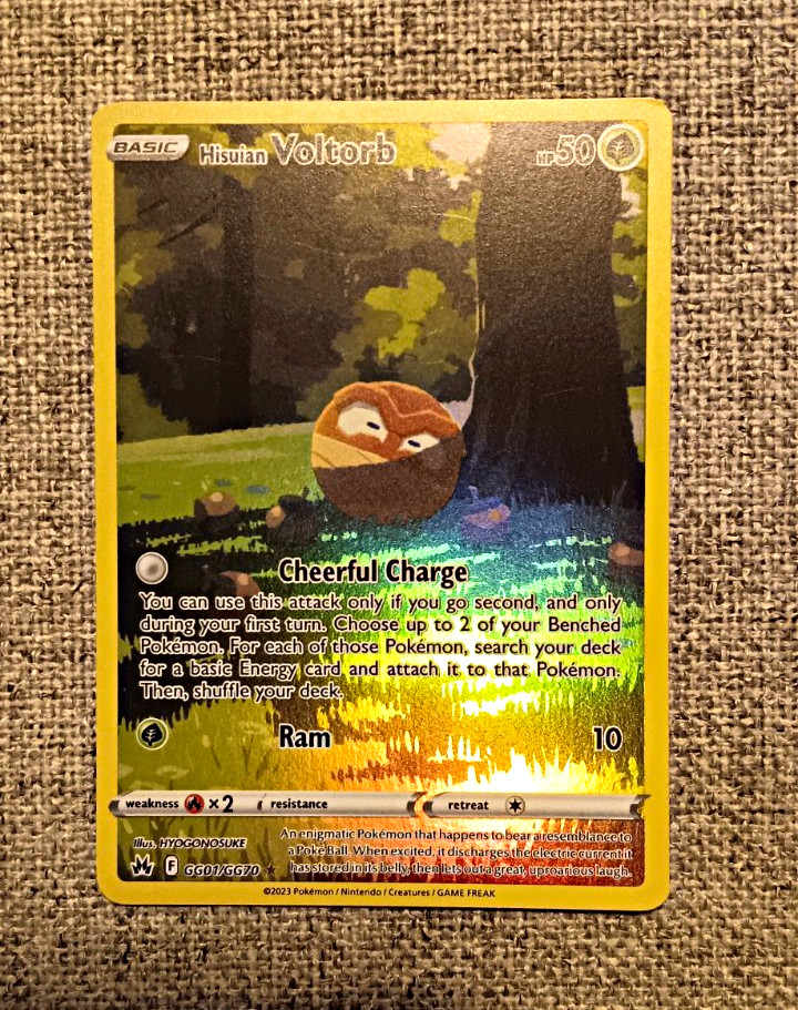 Pokemon TCG Hisuian Voltorb GG01/GG70 Crown Zenith GG Full Art Holo