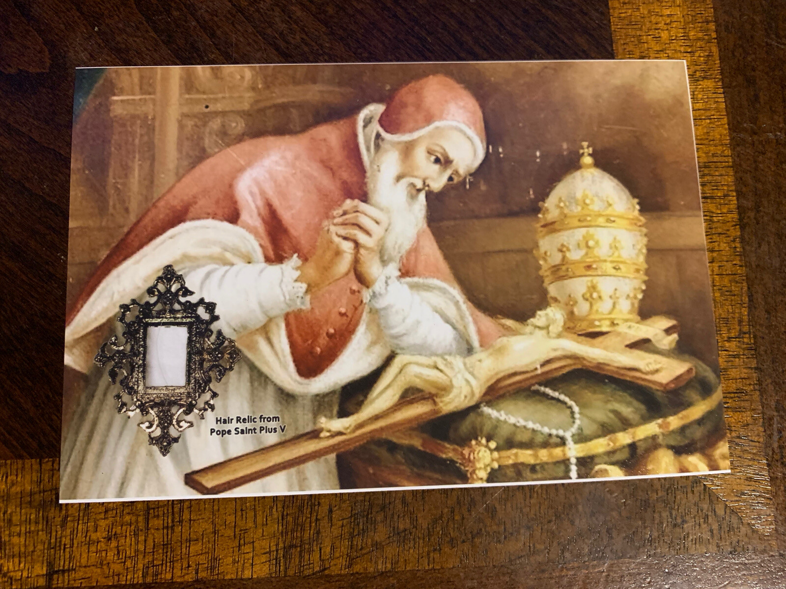 Saint Pope Pius V hair strand lock relic Catholic Church Ex Capillis holy