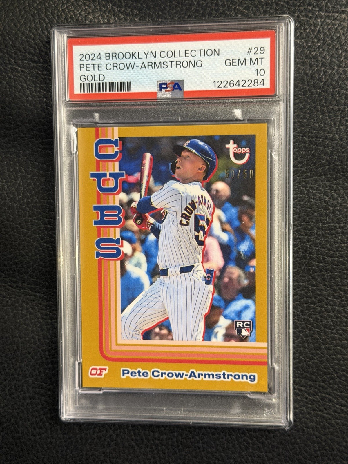 2024 Topps Brooklyn Collection Pete Crow Armstrong Gold # 50/50 PSA 10 Pop 1 RC 2024 Topps Brooklyn Collection Pete Crow Armstrong Gold # 50/50 PSA 10 Pop 1 RC
