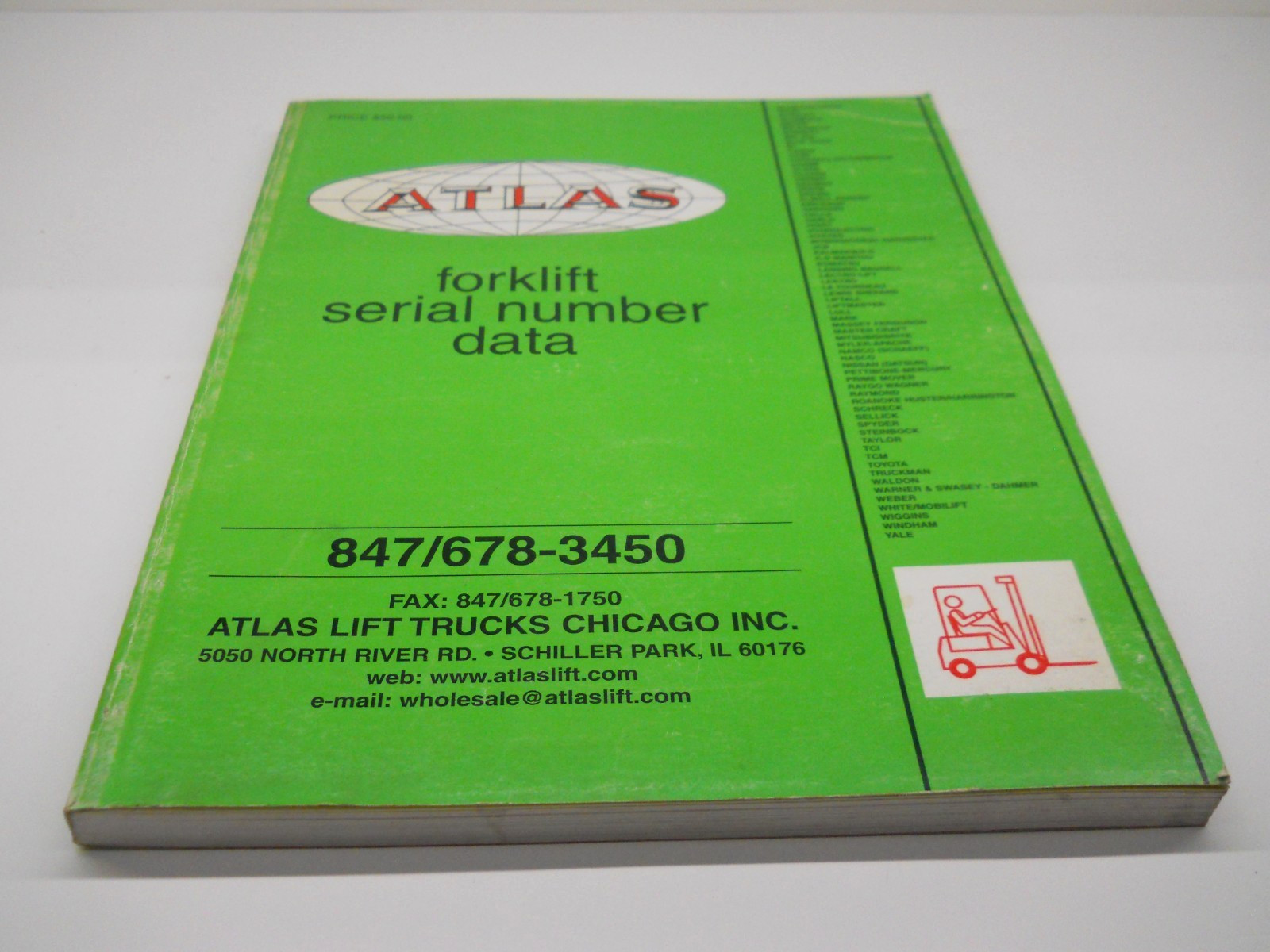 Atlas Forklift Serial Number Data Guide manual 2000