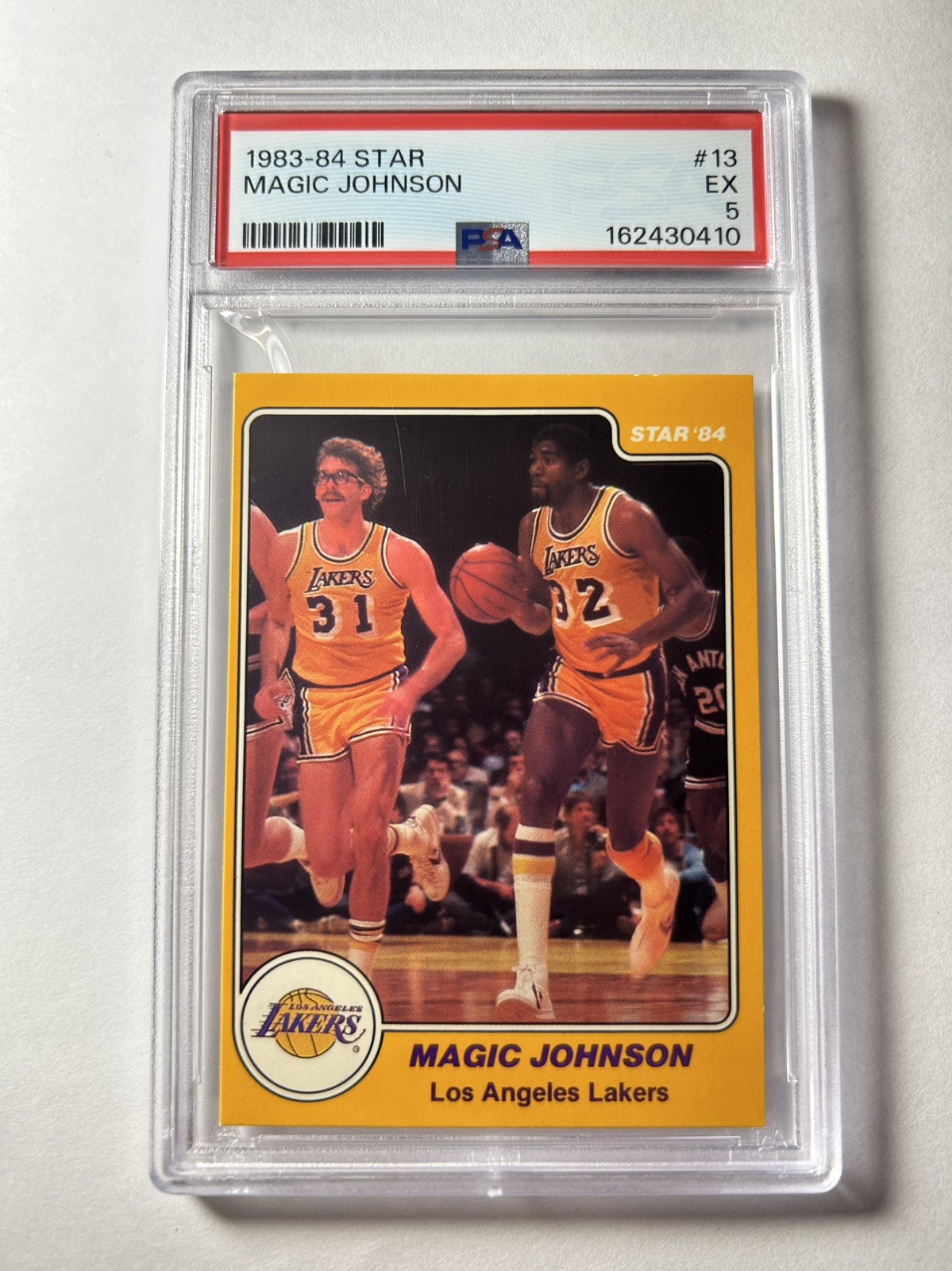 1983 1984 Star Basketball Magic Johnson #13 Earvin Yellow Lakers PSA 5 SP 1983 1984 Star Basketball Magic Johnson #13 Earvin Yellow Lakers PSA 5 SP