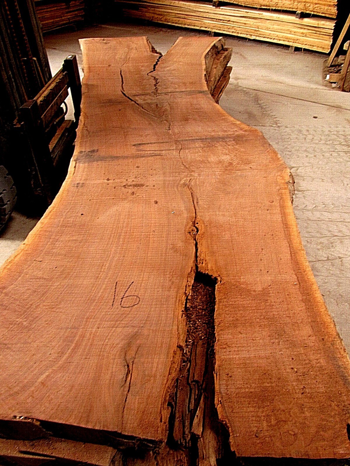 HUGE KILN DRIED WALNUT TABLE SLAB FIGURE CROTCH CURLY 16