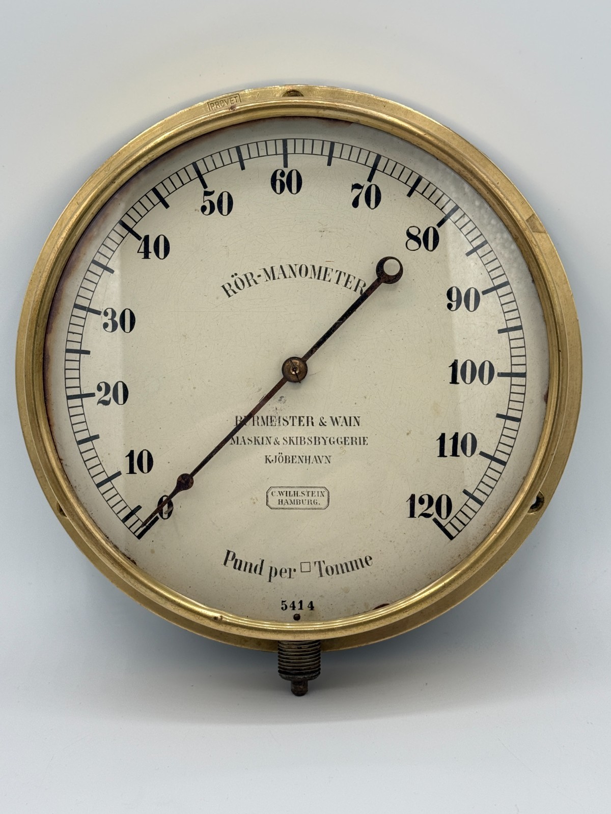 Antique Burmeister & Wain Rör-Manometer. From late 19th Century