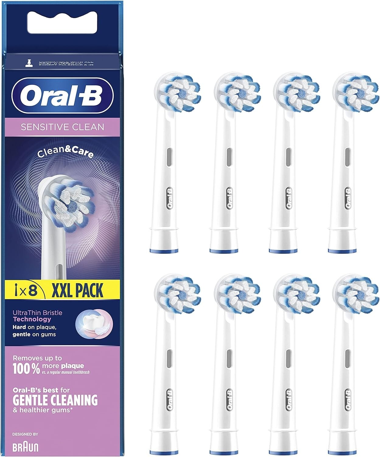 Oral-B Sensitive Clean Replacement Brush Heads 8 Packs Oral-B Sensitive Clean Replacement Brush Heads 8 Packs