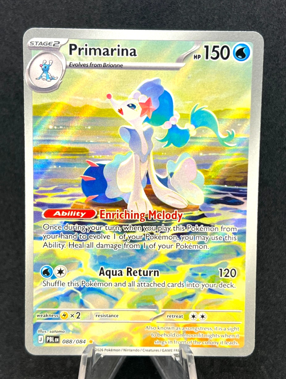 Pokemon Primarina 088/084 Pitch Black Illustration Rare IR Near Mint Pokemon Primarina 088/084 Pitch Black Illustration Rare IR Near Mint
