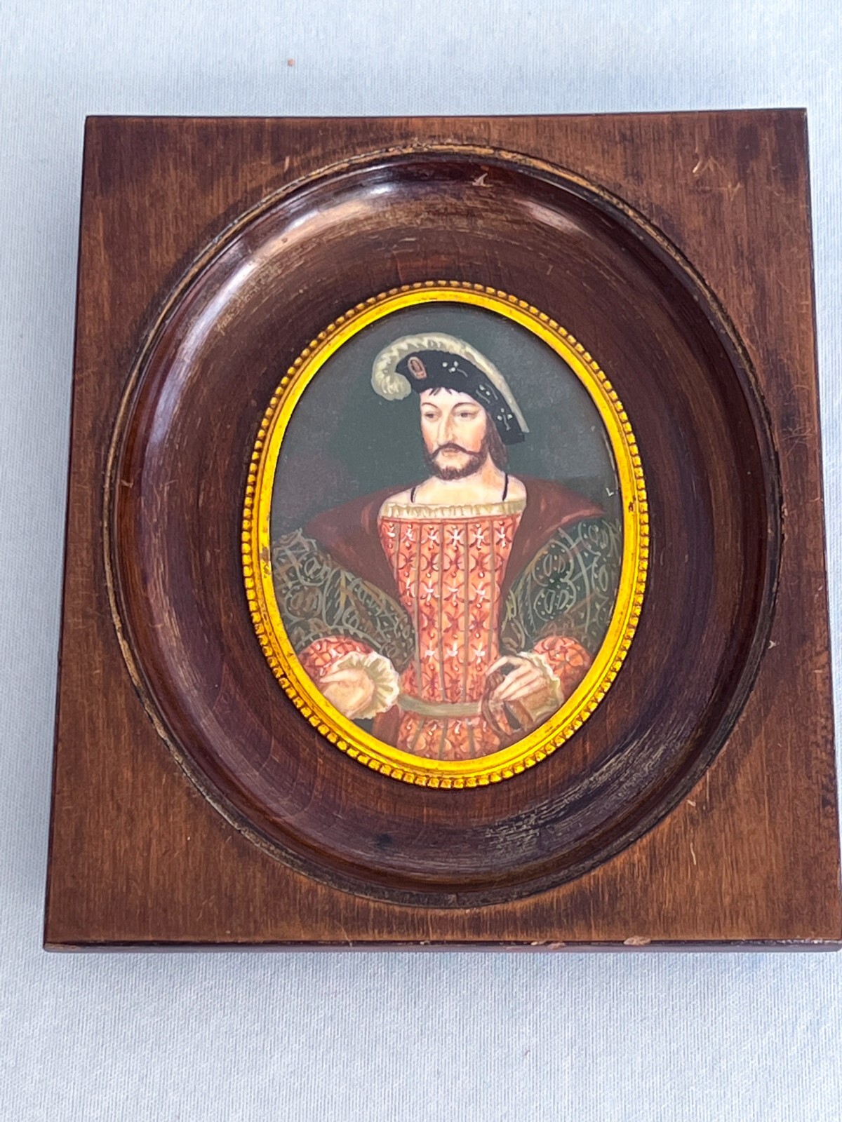 18th C Hand Painted Portrait France King Francis I Napoleon Battle War 18th C Hand Painted Portrait France King Francis I Napoleon Battle War