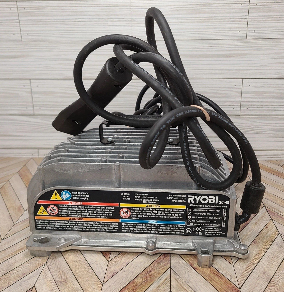 Ryobi SC-48 48V Charger, P/N 919-4810-02 for RM480E Riding Mower or Golf Cart Ryobi SC-48 48V Charger, P/N 919-4810-02 for RM480E Riding Mower or Golf Cart