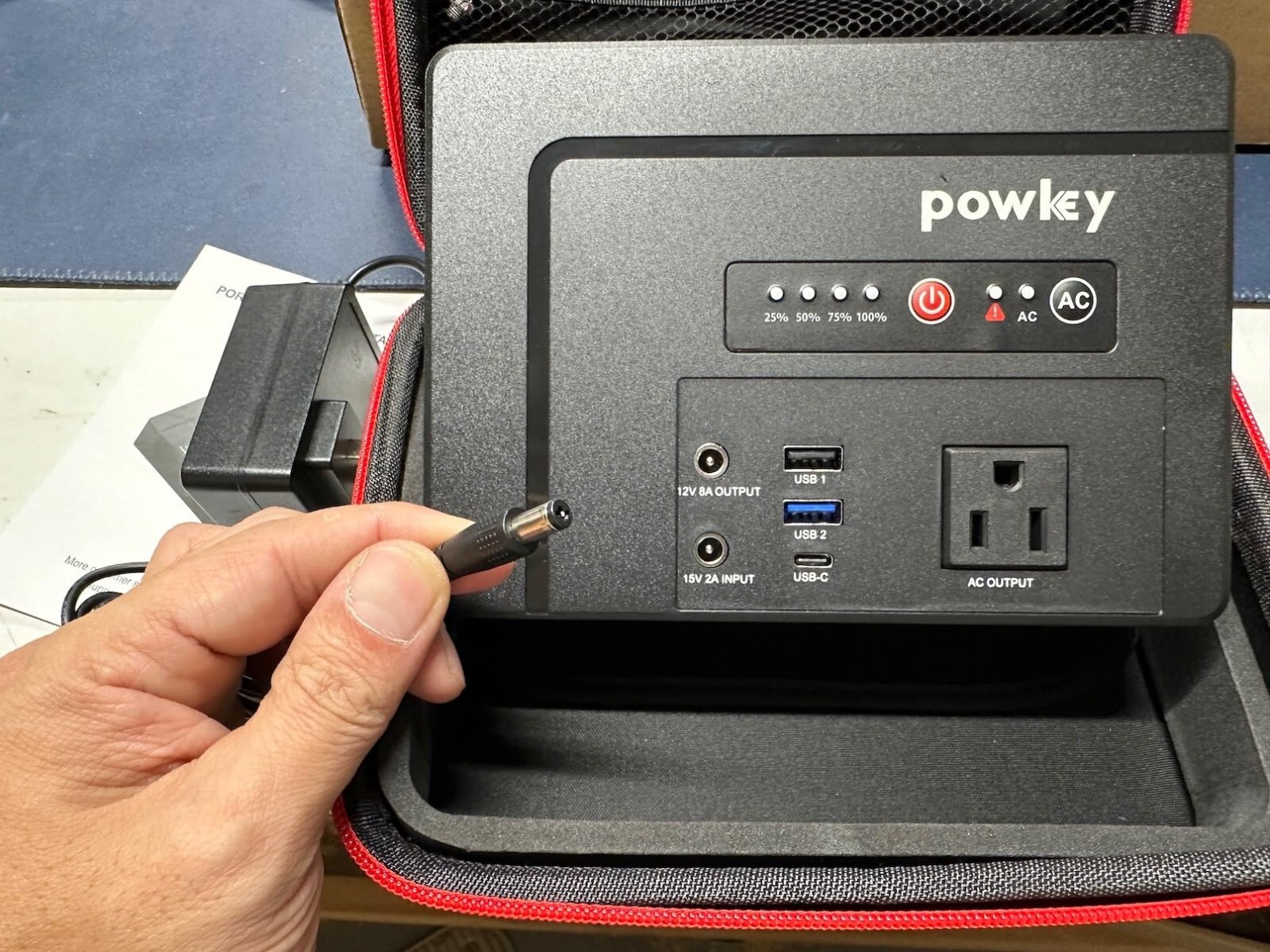 Open Box Powkey Portable Power Station 100W/97.68Wh Camping Portable Generator Open Box Powkey Portable Power Station 100W/97.68Wh Camping Portable Generator