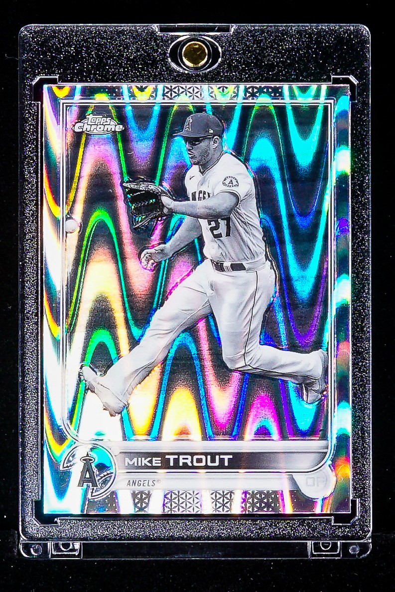 Mike Trout BLACK & WHITE WAVE REFRACTOR CARD Angels MVP
