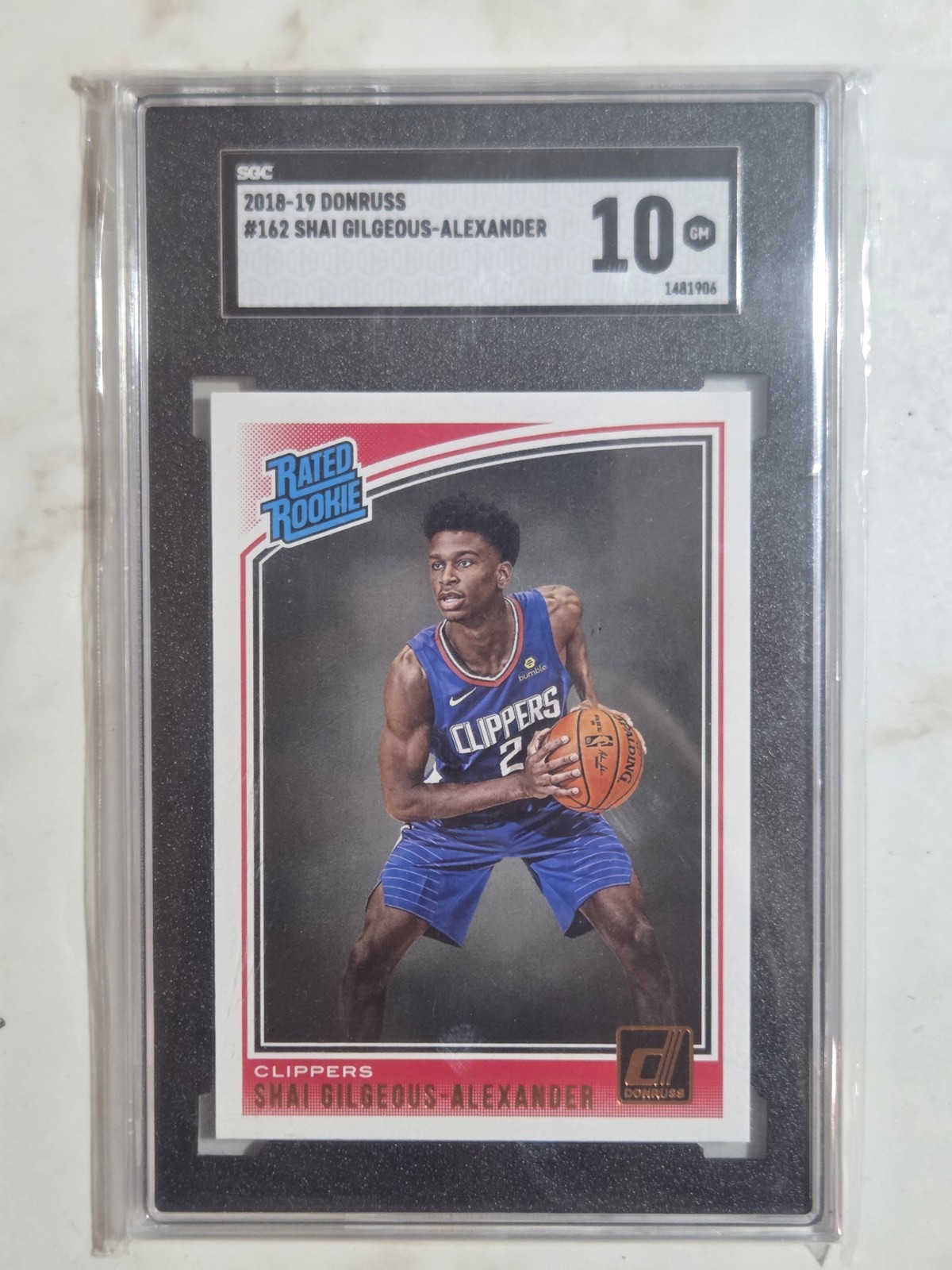 Panini 2018/19 Donruss Shai Gilgeous-Alexander Rated Rookie #162 SGC 10