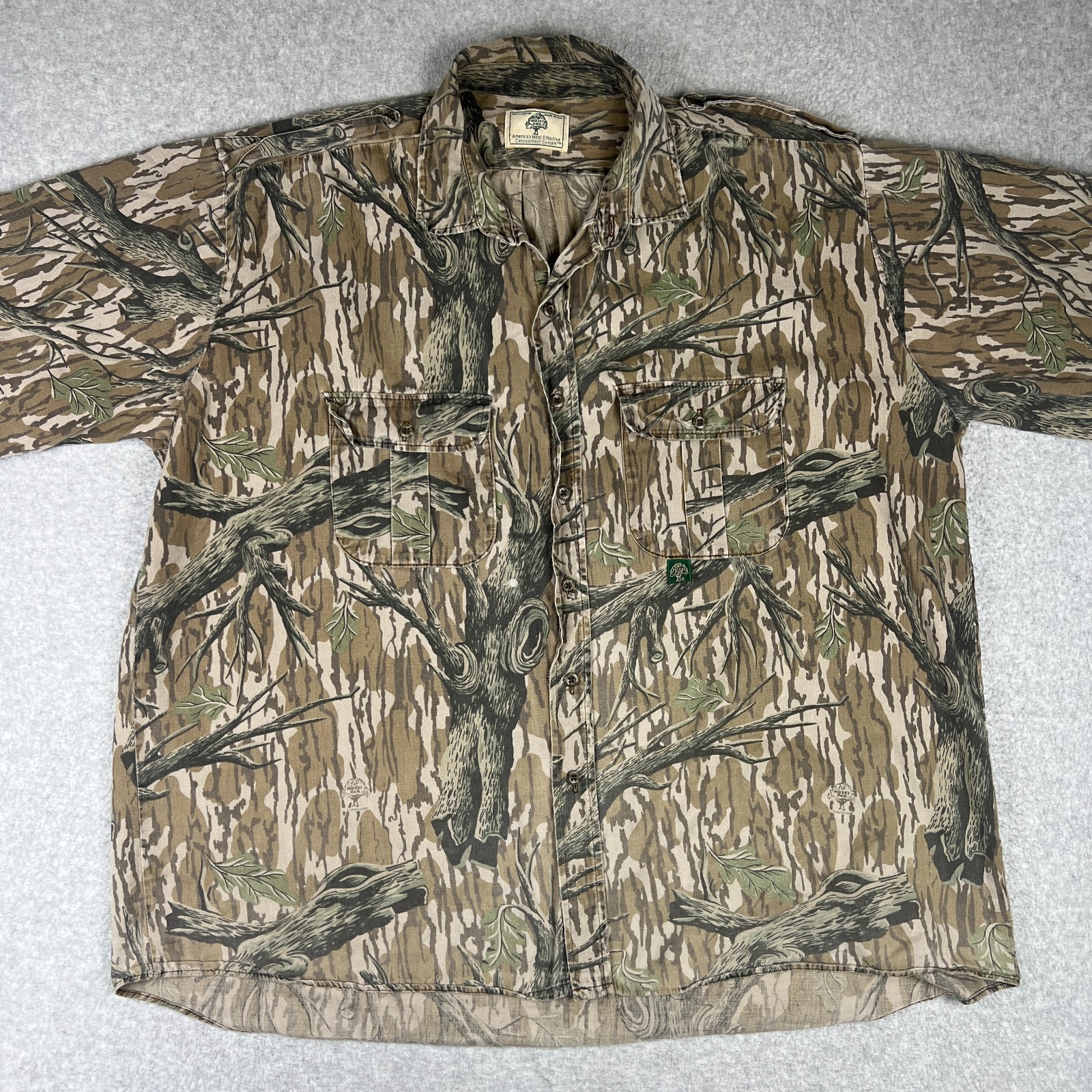 VINTAGE Mossy Oak USA Made Short Sleeve Button Shirt 3XL Mens Camo Hunting VINTAGE Mossy Oak USA Made Short Sleeve Button Shirt 3XL Mens Camo Hunting