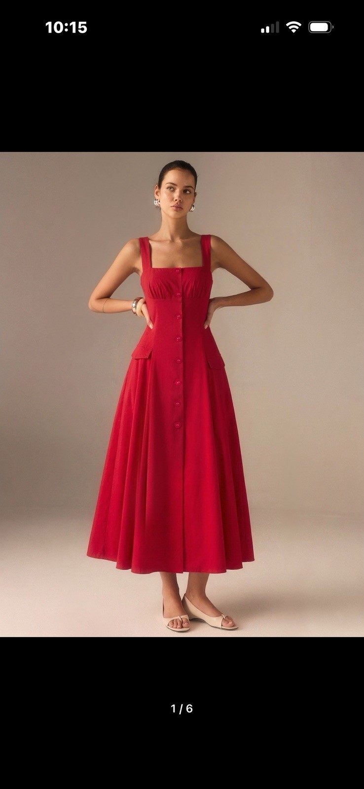 Commense Cotton Blend Button-Front Maxi Dress XL NWT