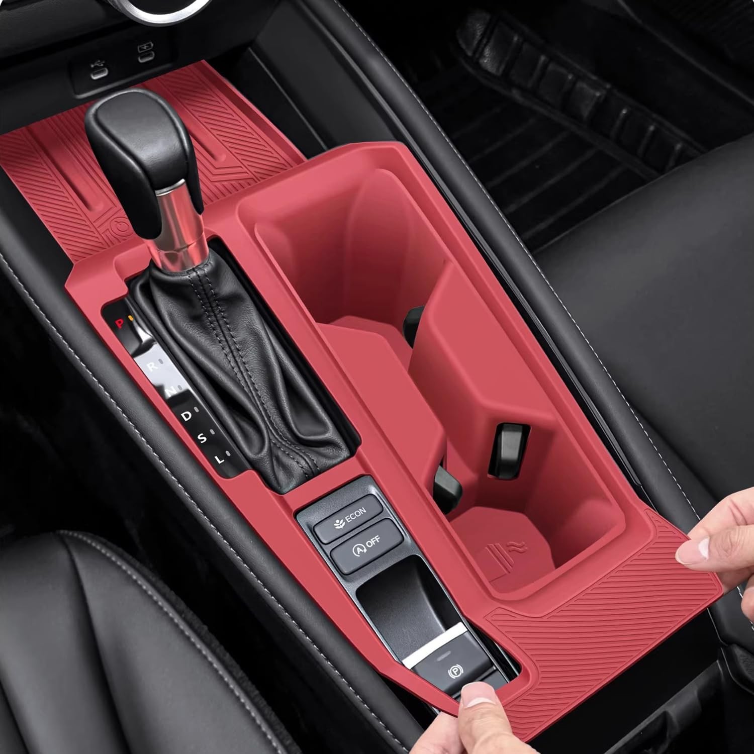 Center Console Armrest Cover for Honda Accord 2023-2025 Red Full-Wrap Silicone