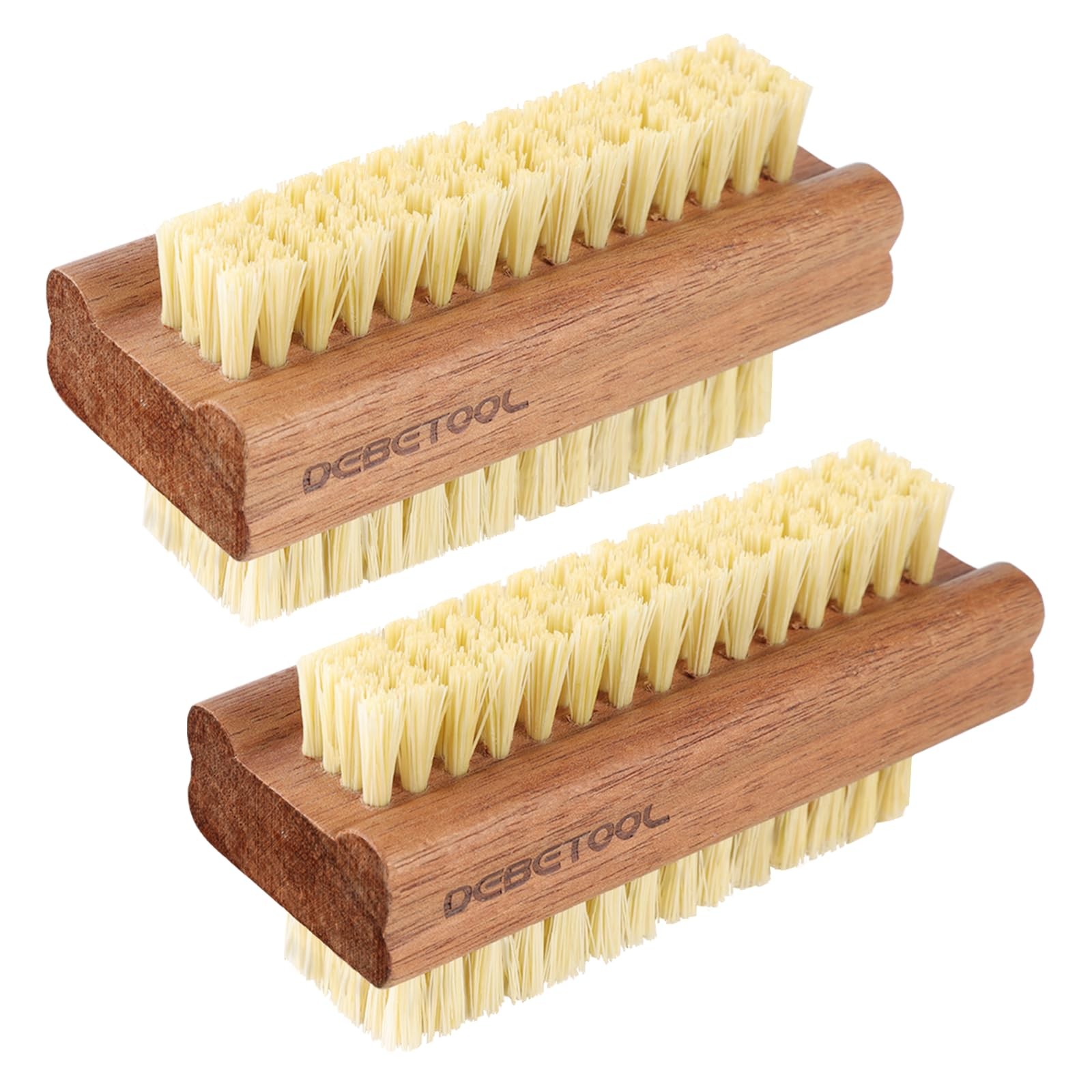 DEBETOOL Acacia Wood Nail Brush 2 Pack, Natural Wooden 3.78*1.5 Inch, Brown DEBETOOL Acacia Wood Nail Brush 2 Pack, Natural Wooden 3.78*1.5 Inch, Brown