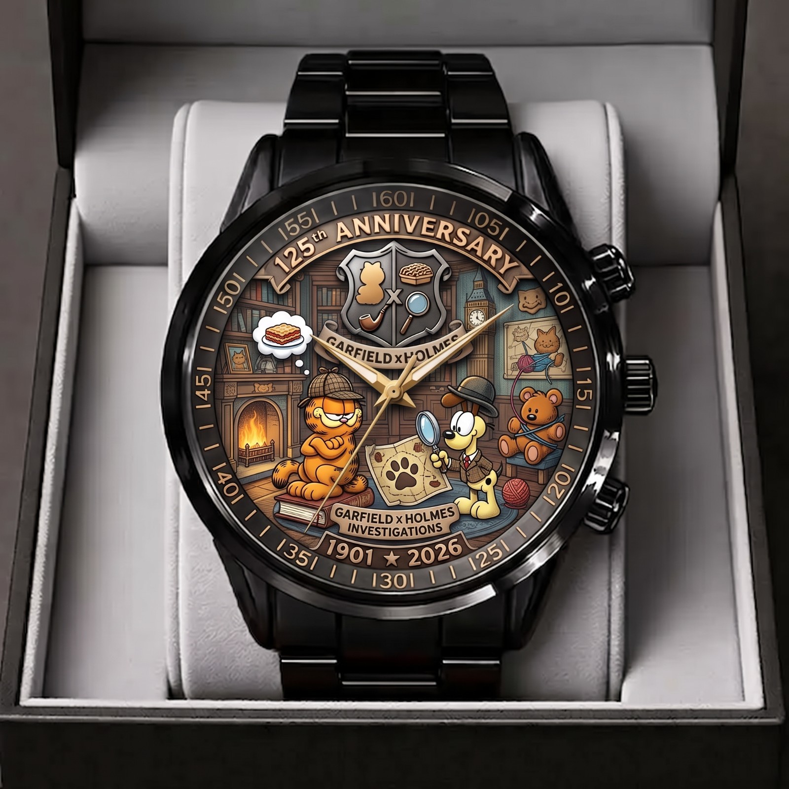 Garfield & Watson-Odie 125th Anniversary Timepiece Watch Stainless Steel HT89267 Garfield & Watson-Odie 125th Anniversary Timepiece Watch Stainless Steel HT89267