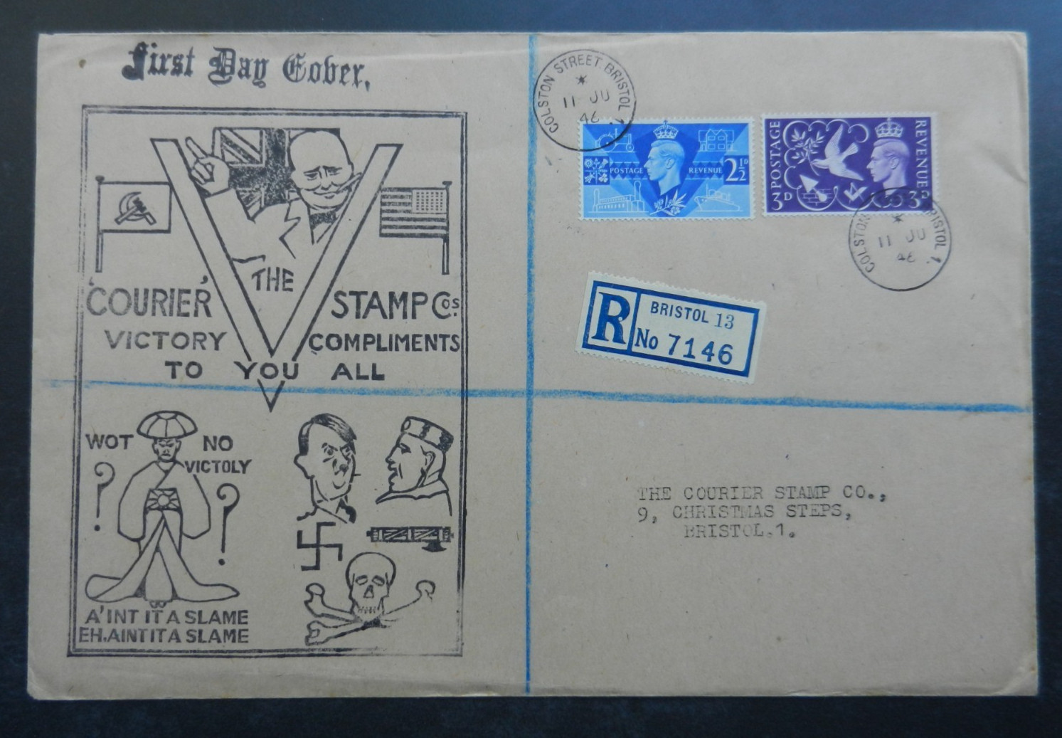 1946 HM KING GEORGE VI - GB PEACE STAMPS - 1st Anniversary of the End of WWII