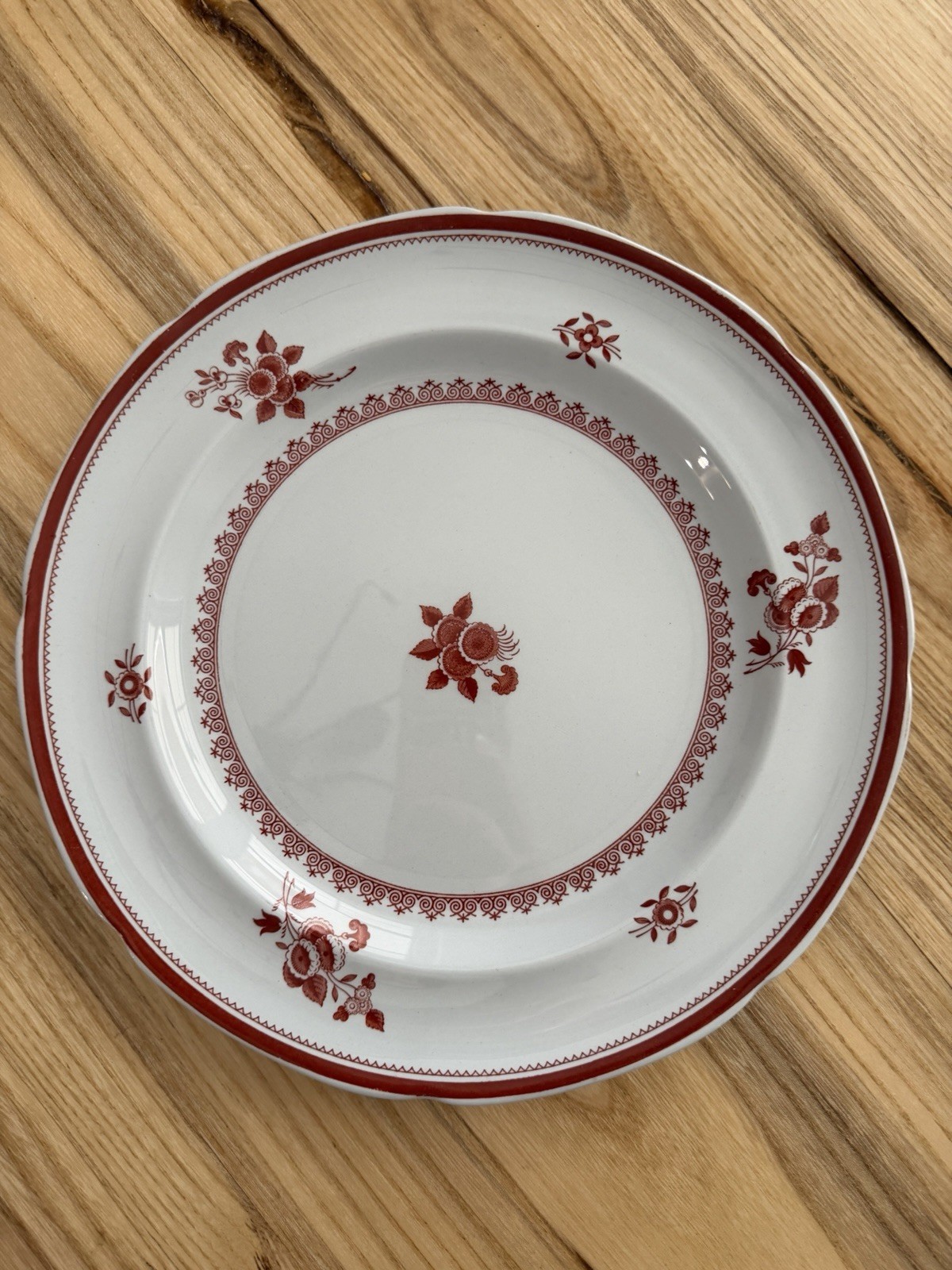 Vintage Spode Gloucester Red 10” Dinner Plate England Fine Stoneware Cottagecore