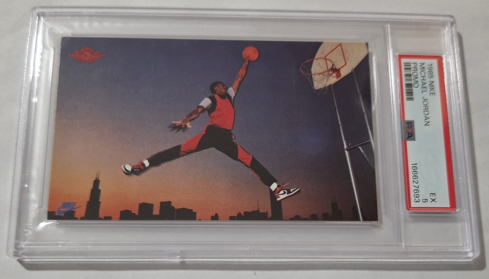 1985 Nike Promo Jumpman Michael Jordan - PSA 5 - Fresh Slab 1985 Nike Promo Jumpman Michael Jordan - PSA 5 - Fresh Slab